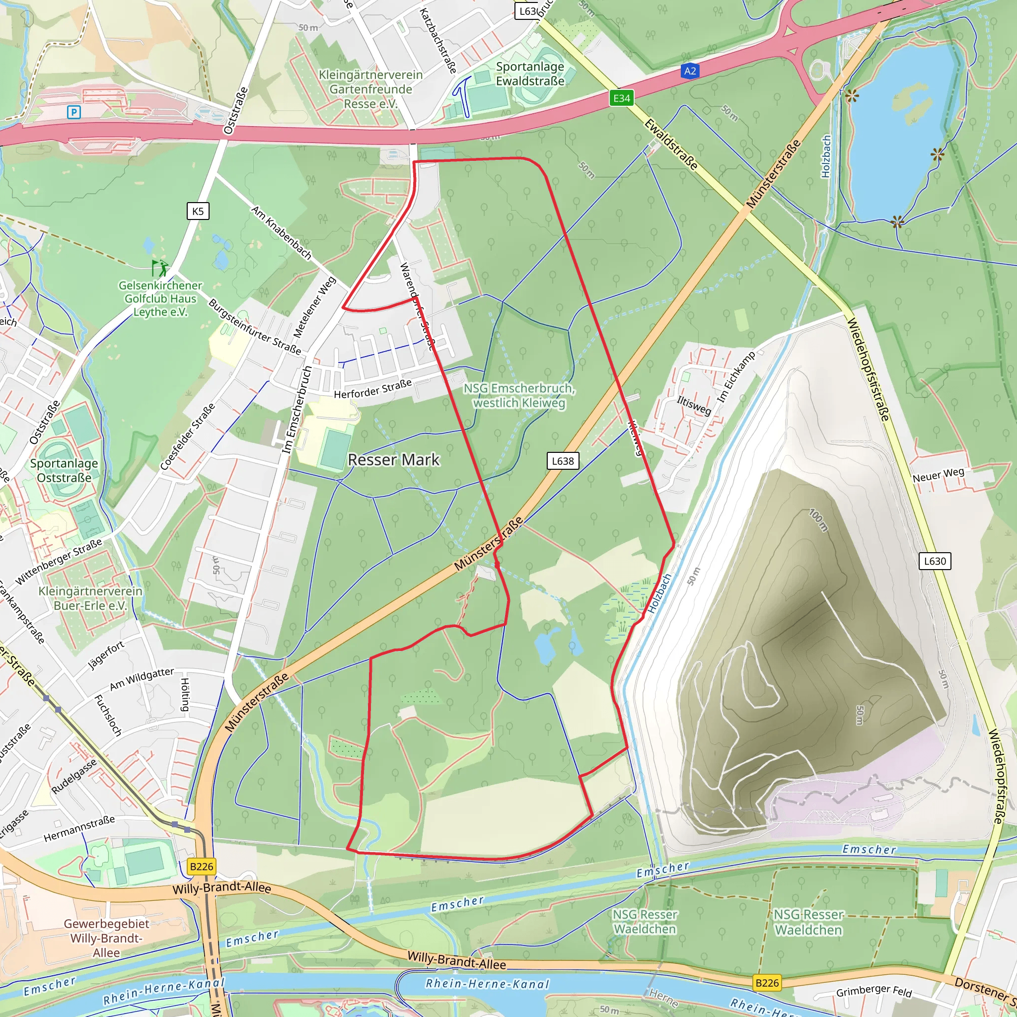 NSG Emscherbruch Loop mobile static map