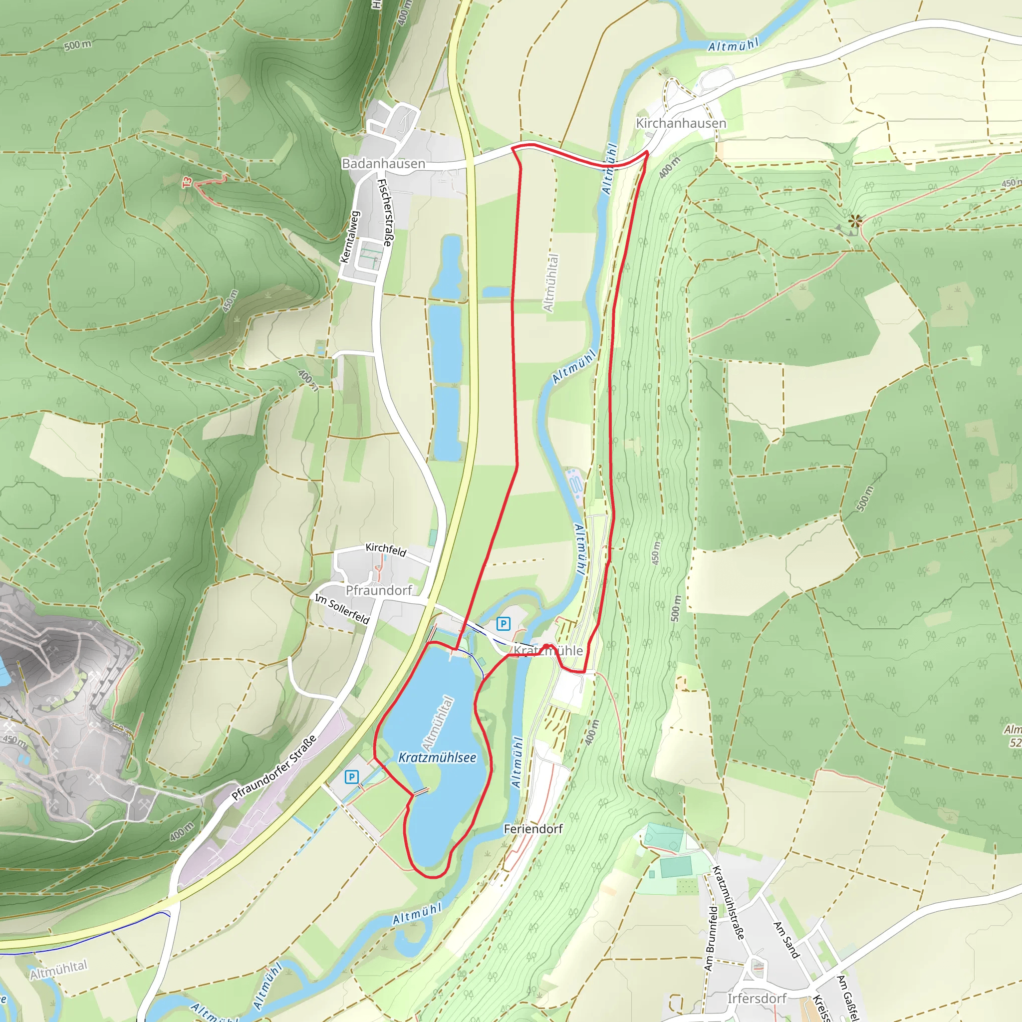 Kratzmühle and Kratzmühlsee Loop mobile static map