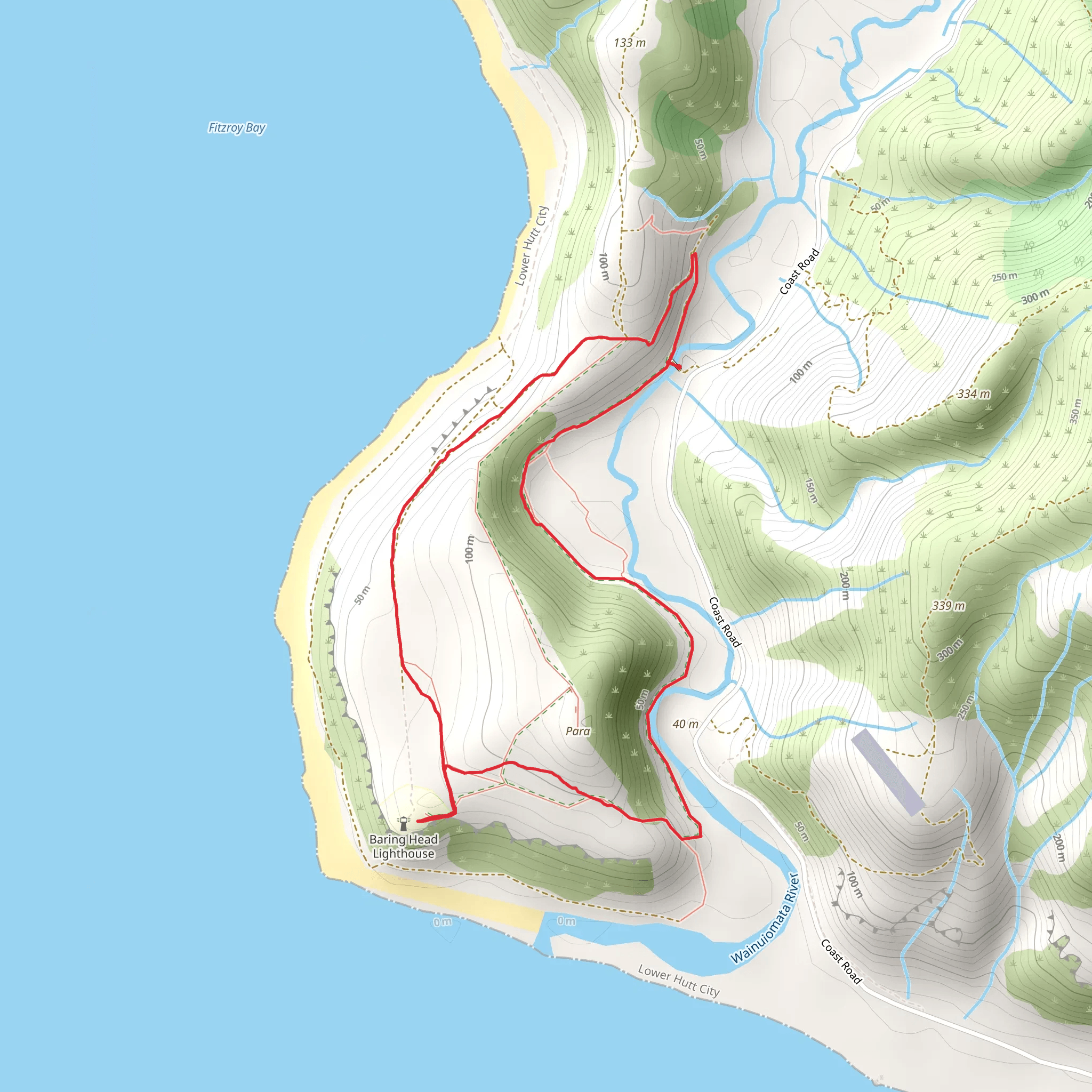 Baring Head Loop mobile static map