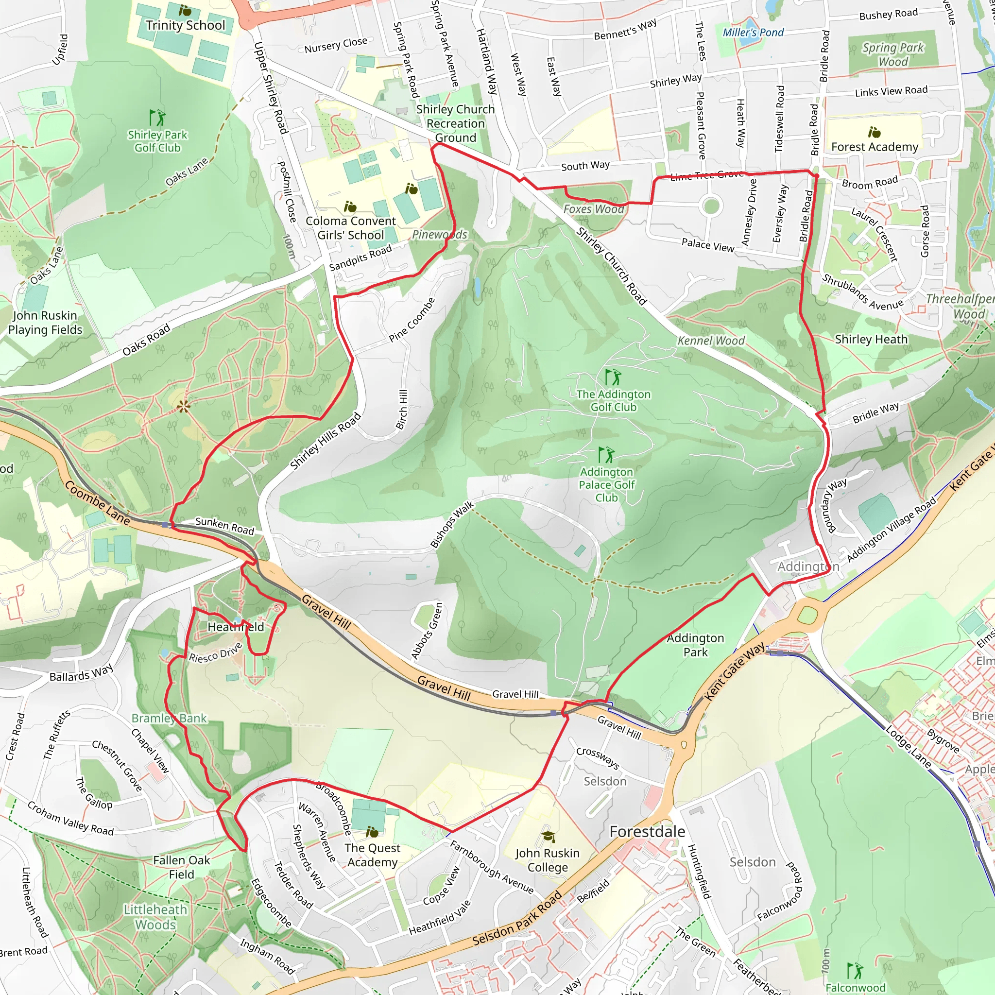 Addington Circular Walk mobile static map