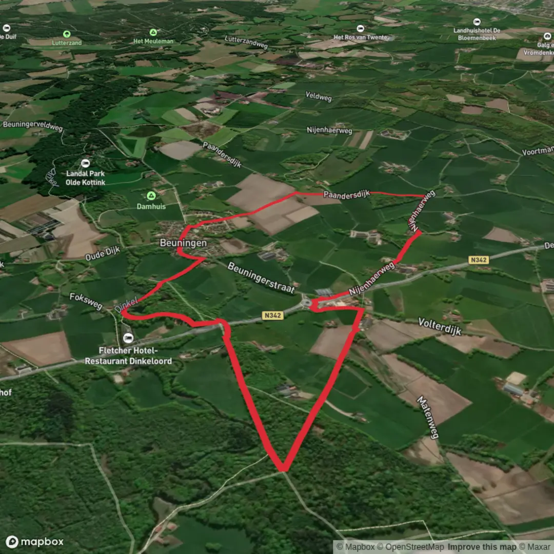 An image depicting the trail Singraven Weg and School Weg Loop and its surrounding area.