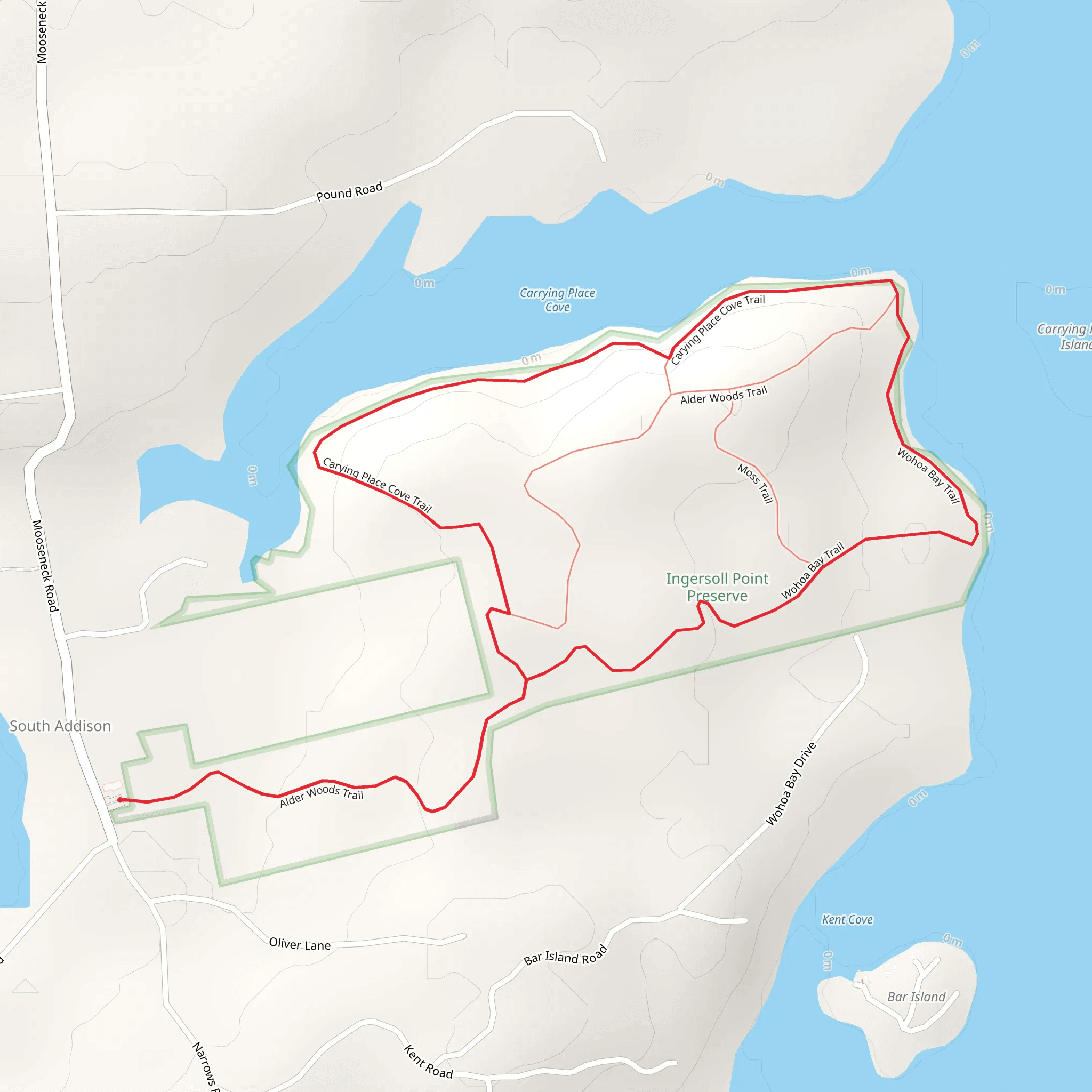 Carying Place Cove Trail mobile static map