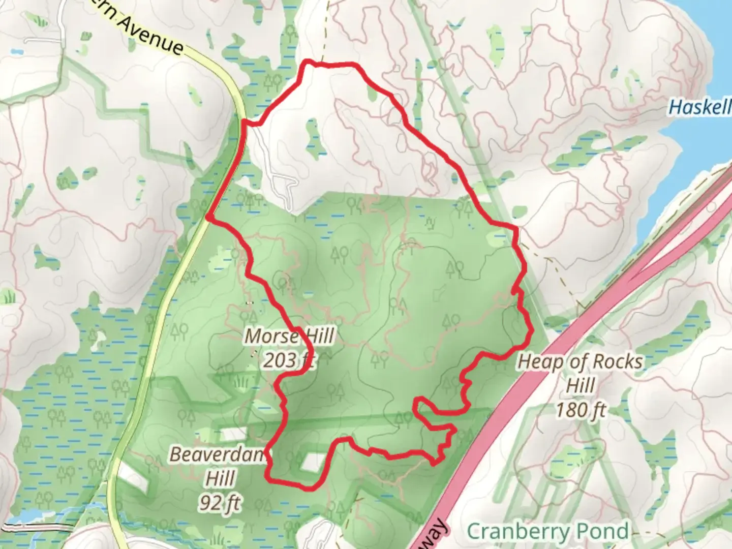 An image depicting the trail Morse Hill Loop Trail and its surrounding area.