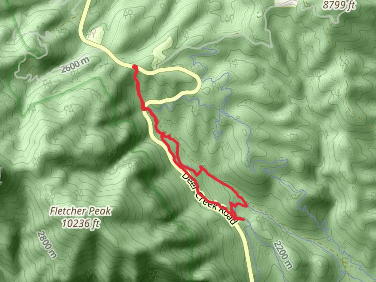 An image depicting the trail Charleston Ladders and Tin Can Alley Loop and its surrounding area.