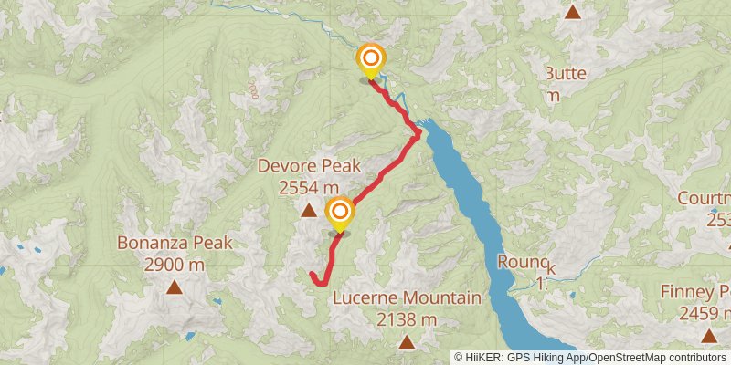 Fourth of July Basin via Devore Creek Trail stage 3 Map