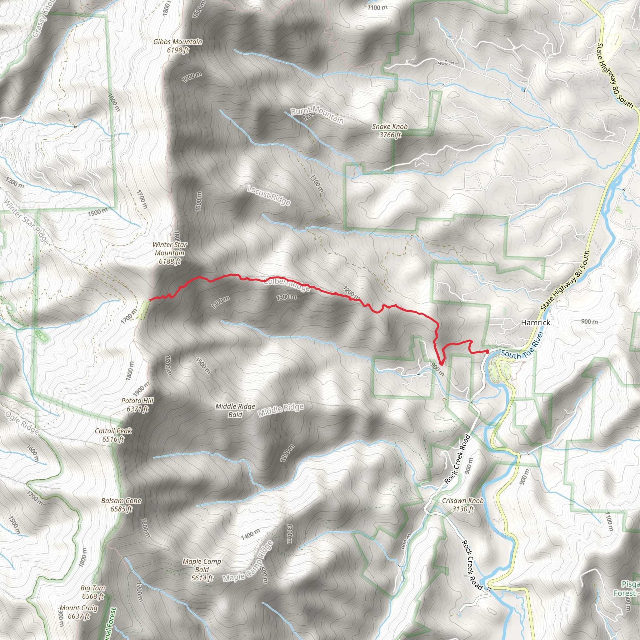 Colbert Ridge Trail mobile static map