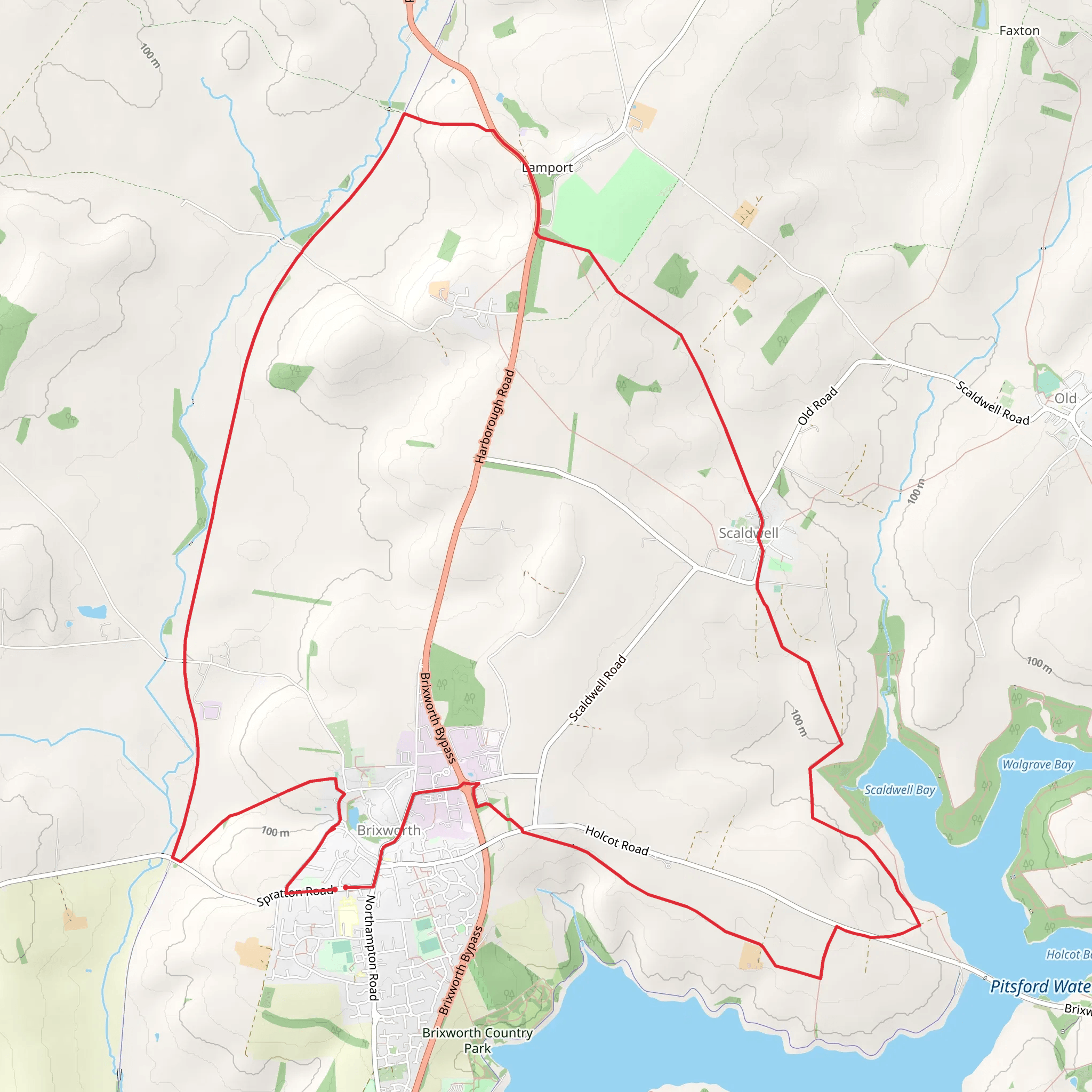 Pitsford Water and Lamport Loop mobile static map