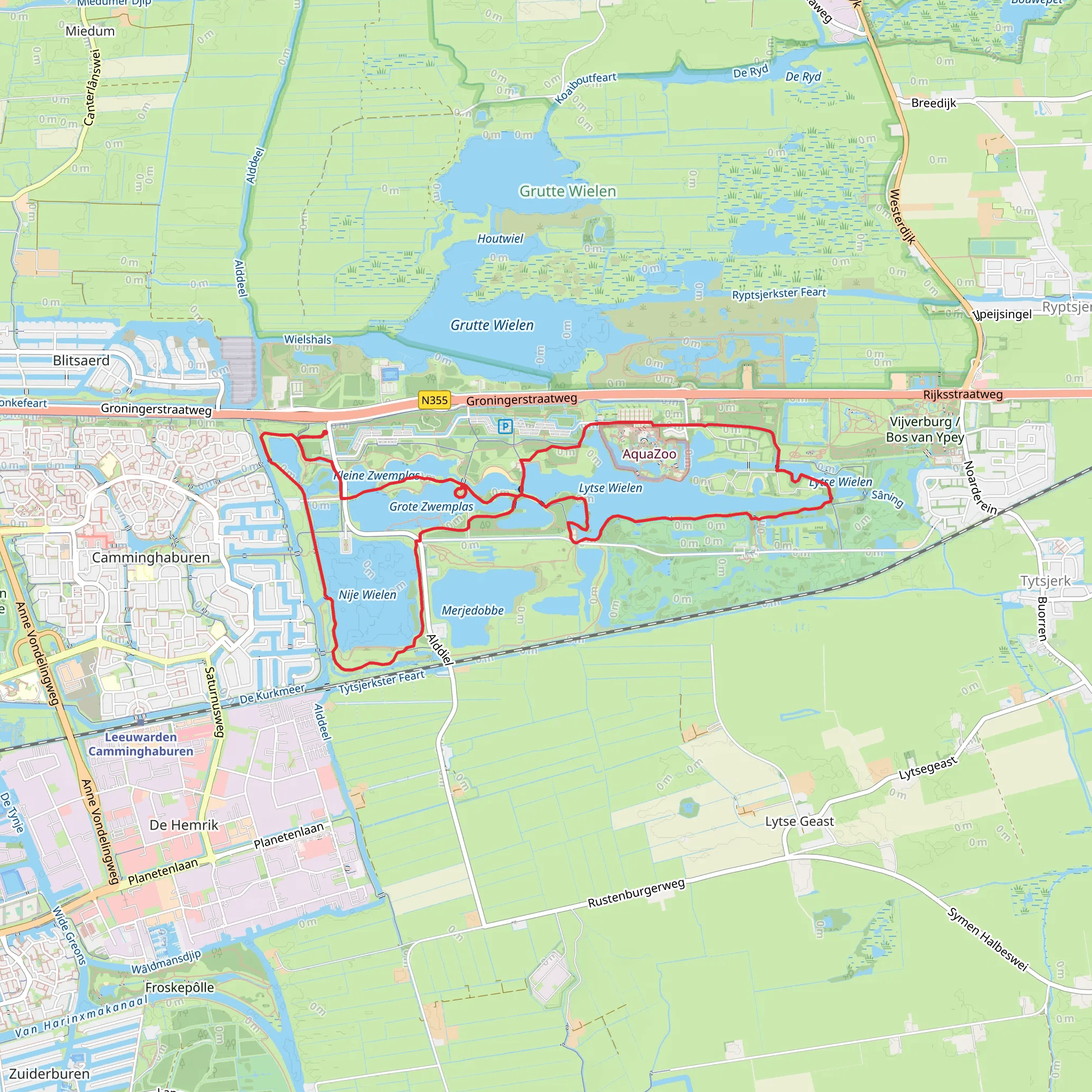 Nije Wielen, Lytse Wielen and Grote Zwemplas Loop mobile static map