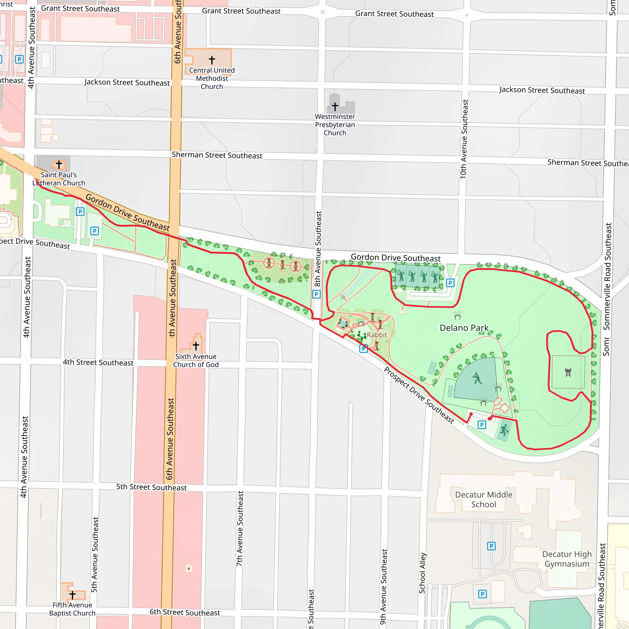 Delano Park Loop mobile static map