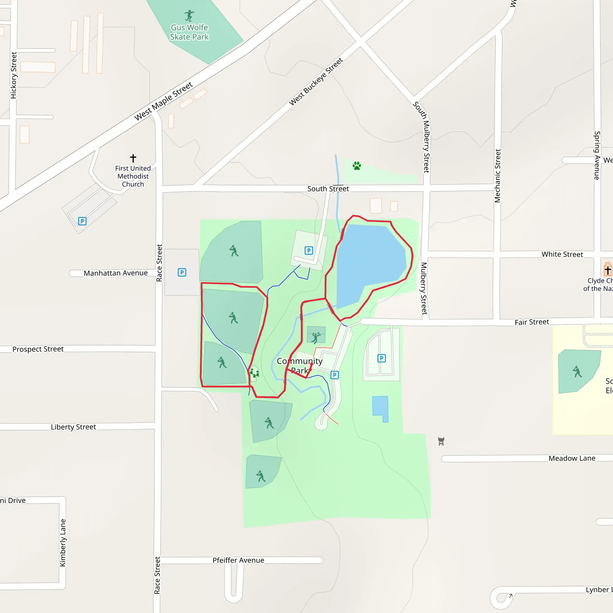 Community Park and freedom Bridge Loop mobile static map
