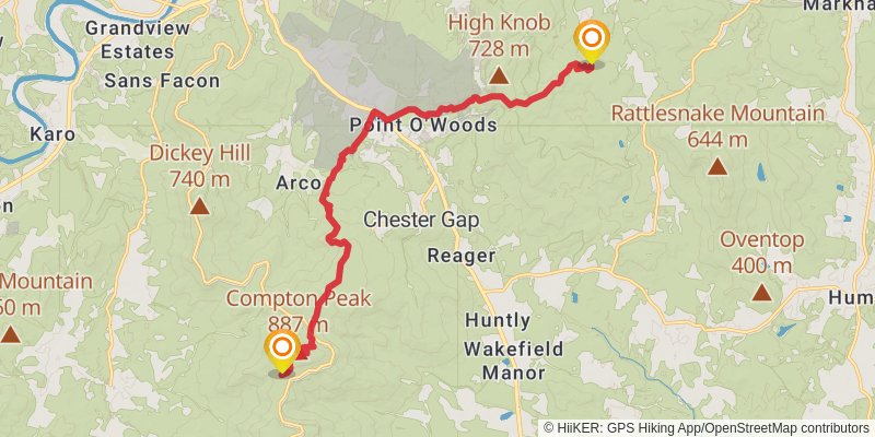 Appalachian Trail - Virginia stage 50 Map