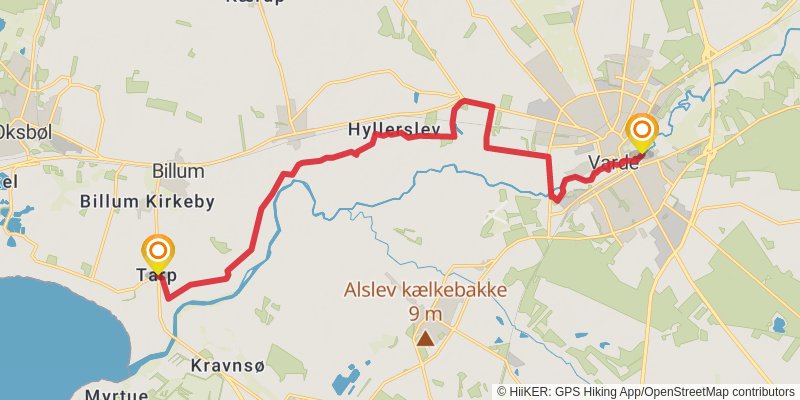 Jutland Coast To Coast Trail stage 2 Map