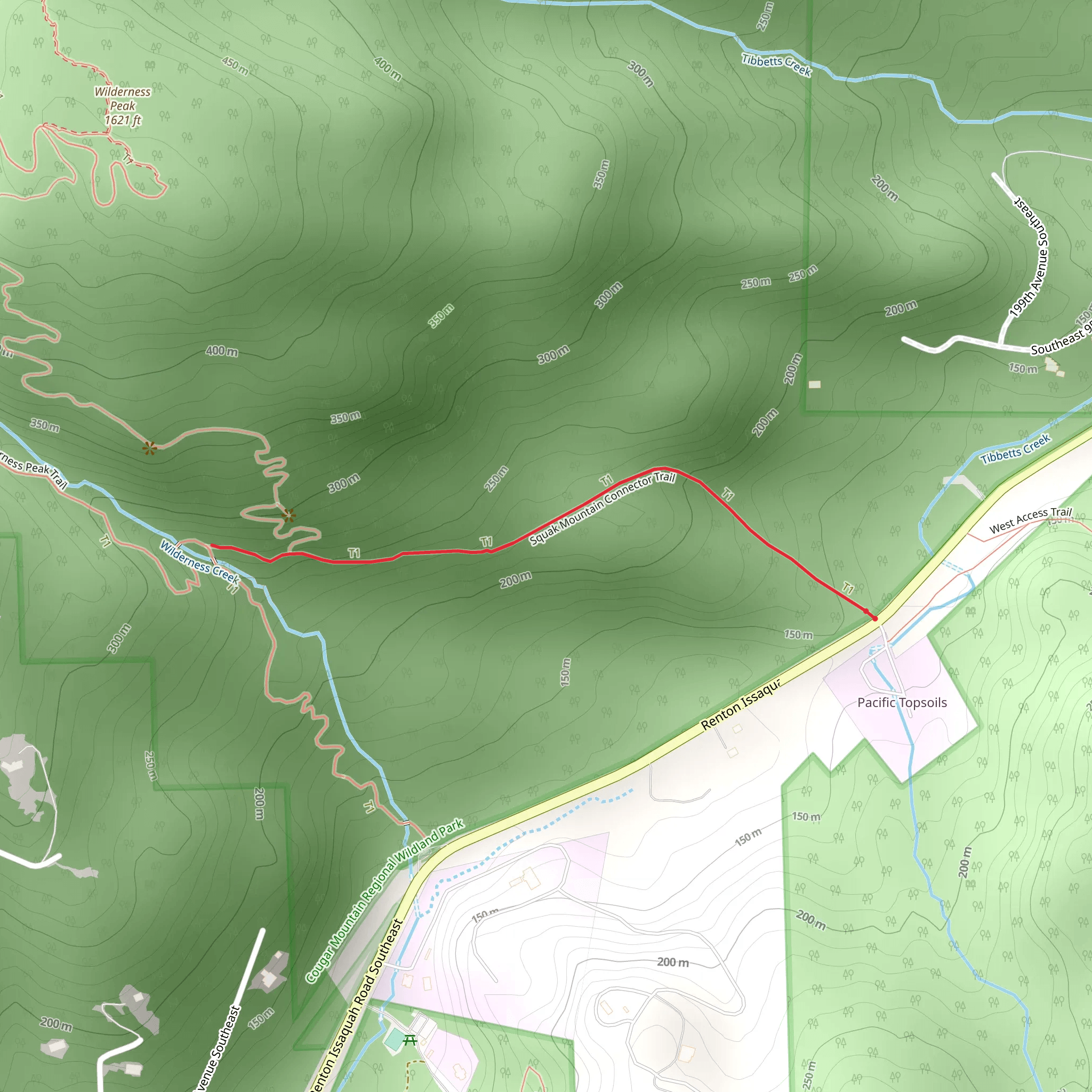Squak Mountain Connector Trail mobile static map