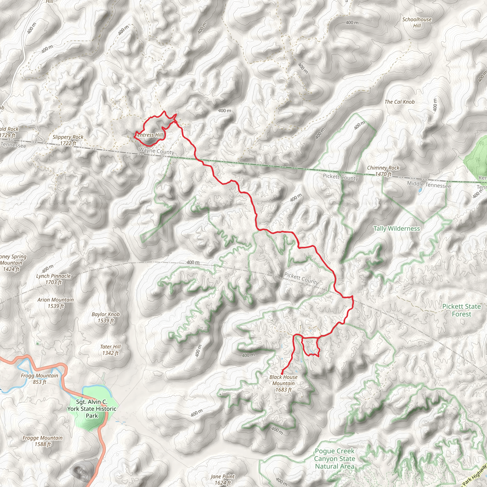 Mineral Pond and Fallen Water Creek Loop mobile static map