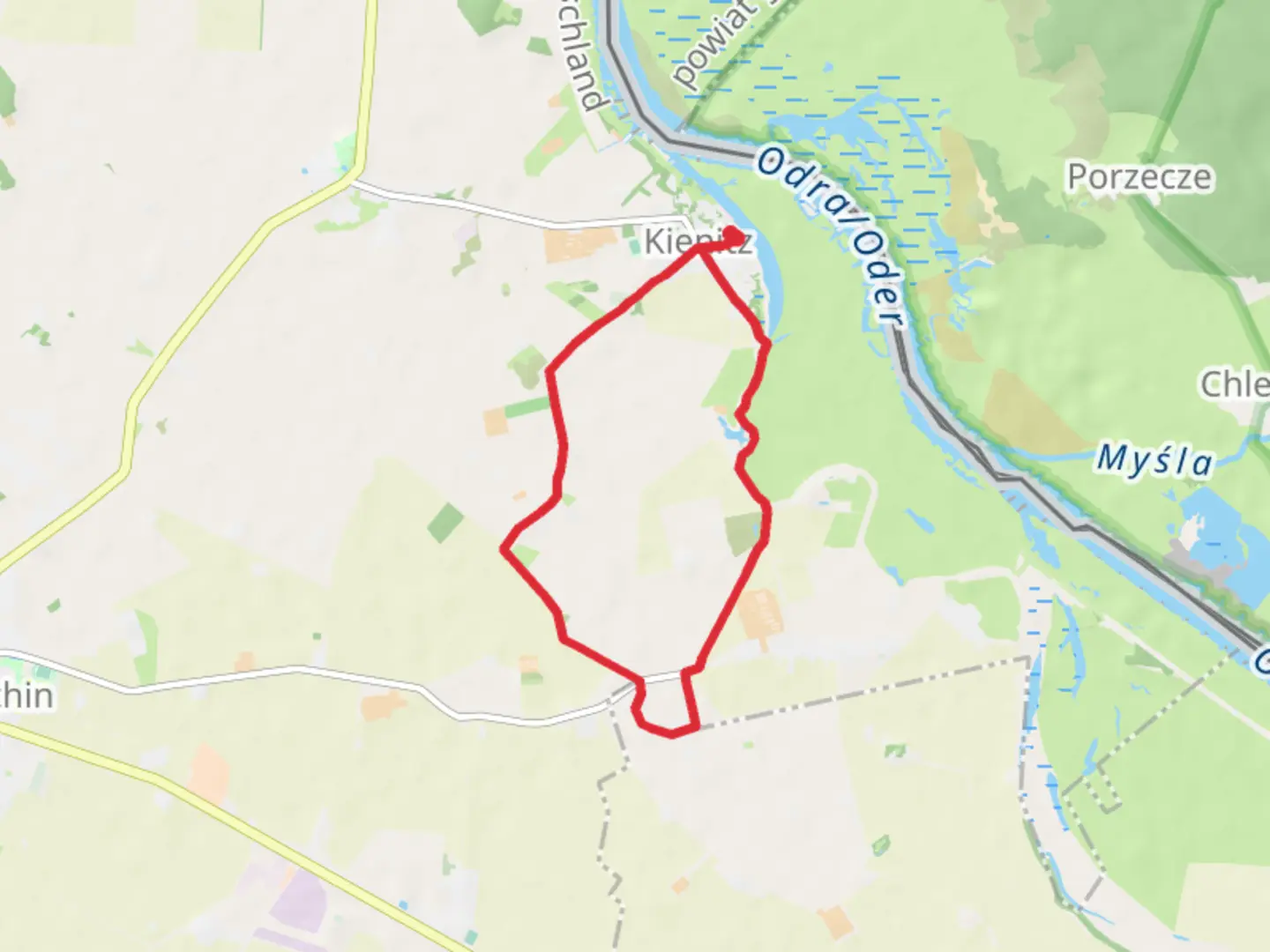 An image depicting the trail Kienitz Loop and its surrounding area.