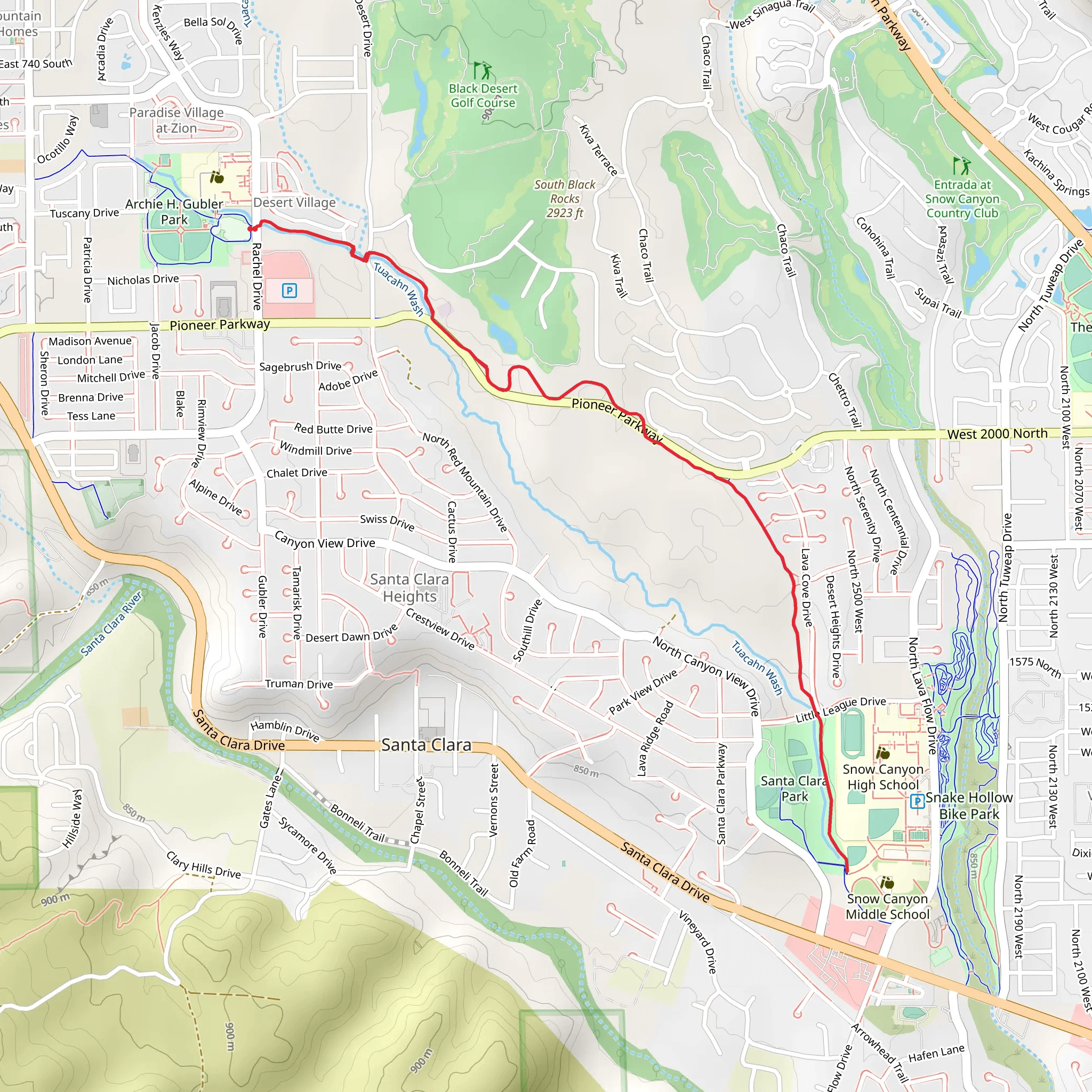 Lava Flow Trail Out and Back mobile static map