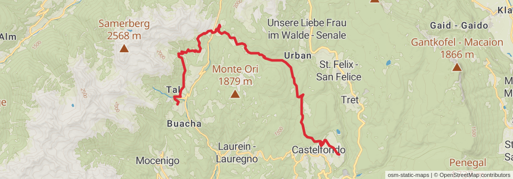 Sentiero Italia - Alps Section stage 55 Map