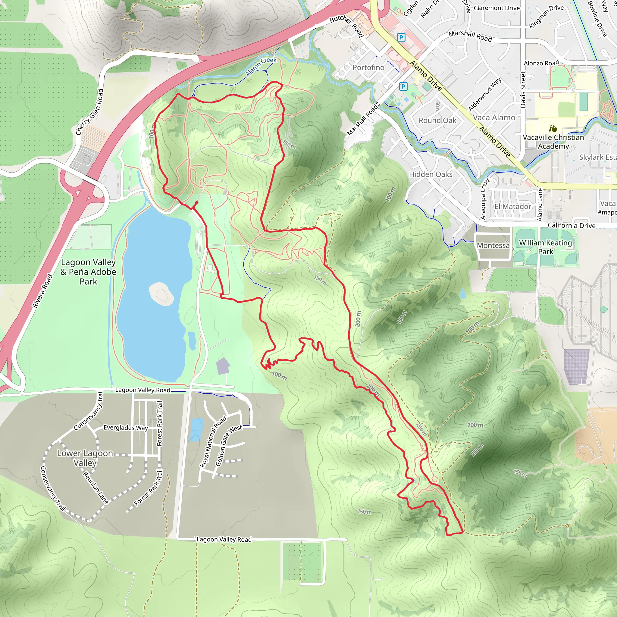 Lagoon Valley - Peña Adobe Dog Park Loop mobile static map