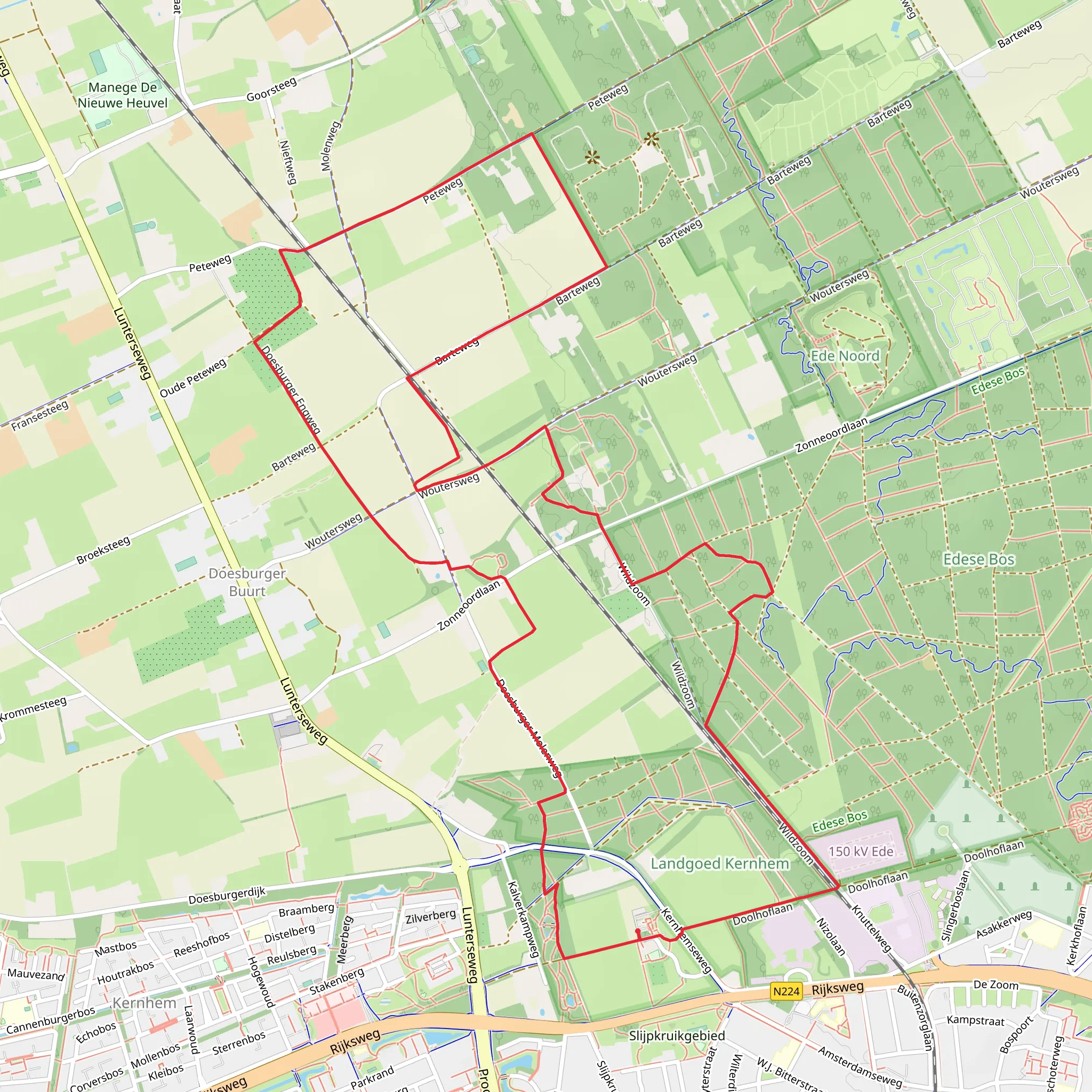 Landgoed Kernhem and Doesburger via Pete Weg mobile static map