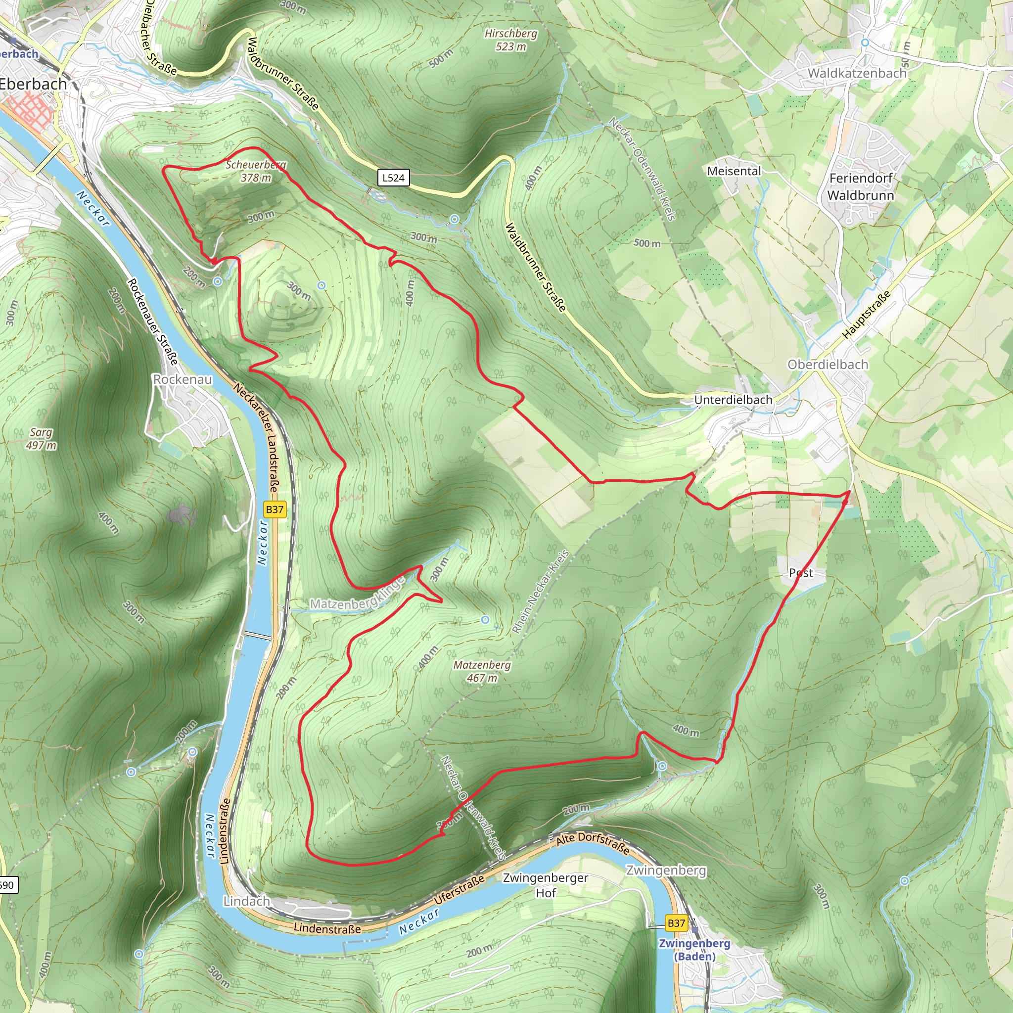 Wolfsschlucht and Teufelskanzel Loop mobile static map