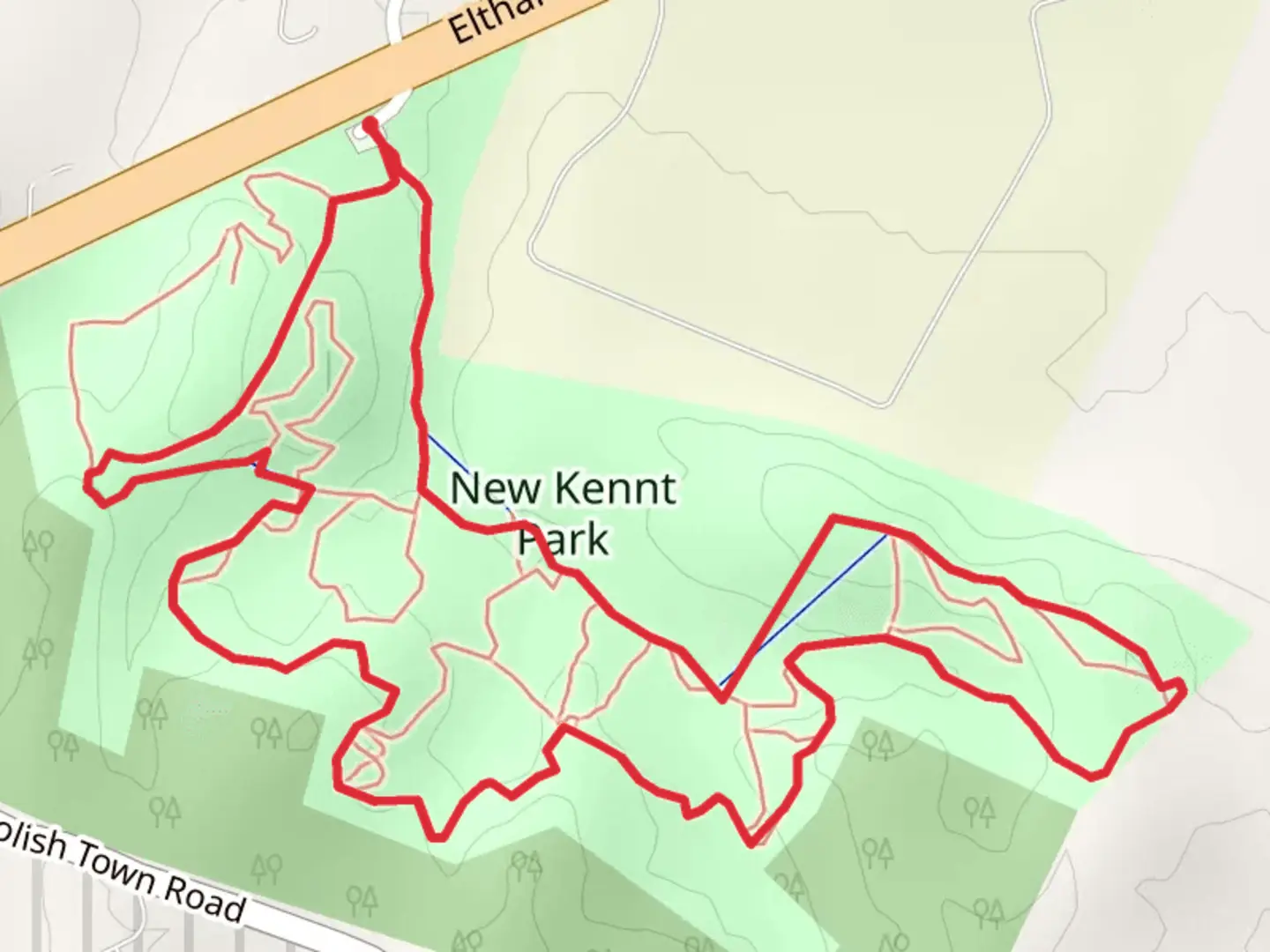 An image depicting the trail New Kennt Park Loop and its surrounding area.