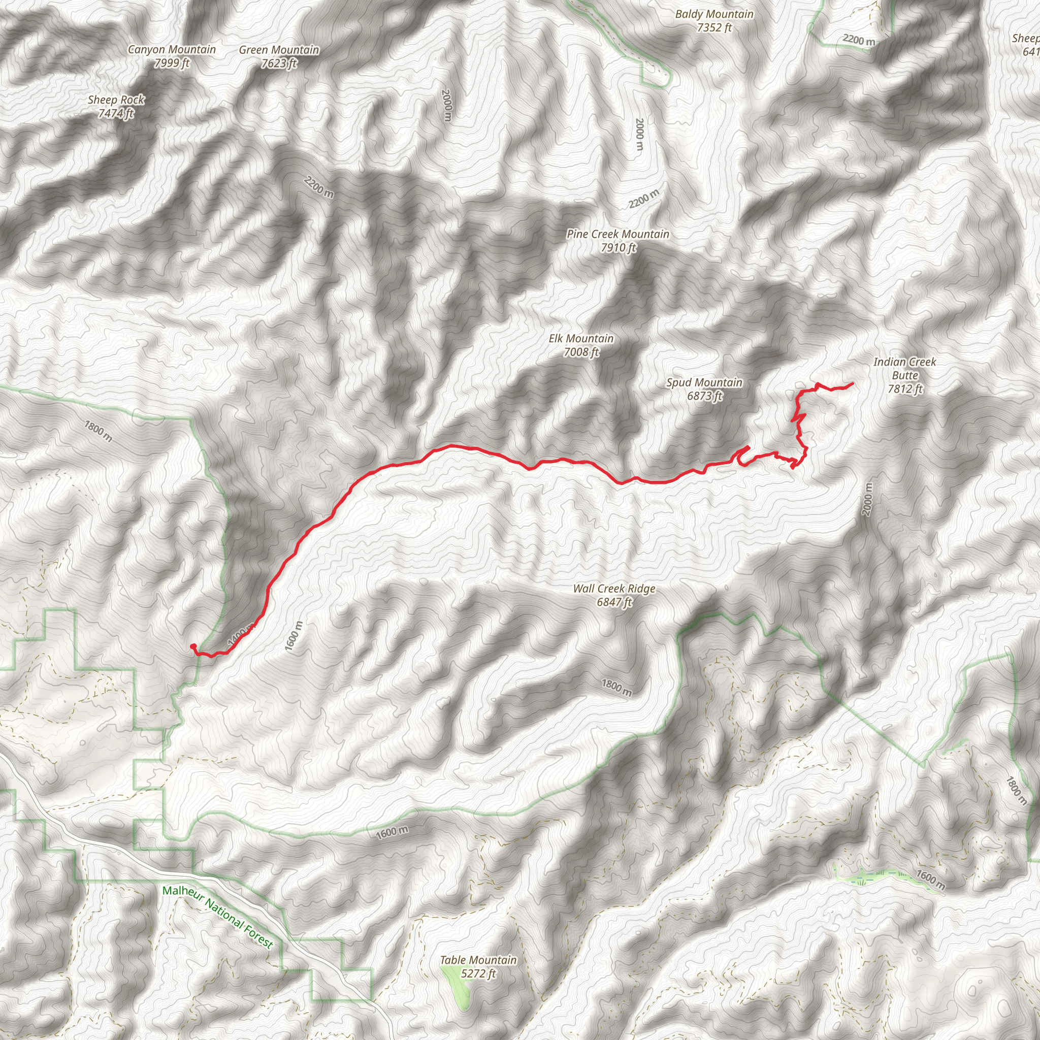 East Fork Canyon Creek Trail mobile static map