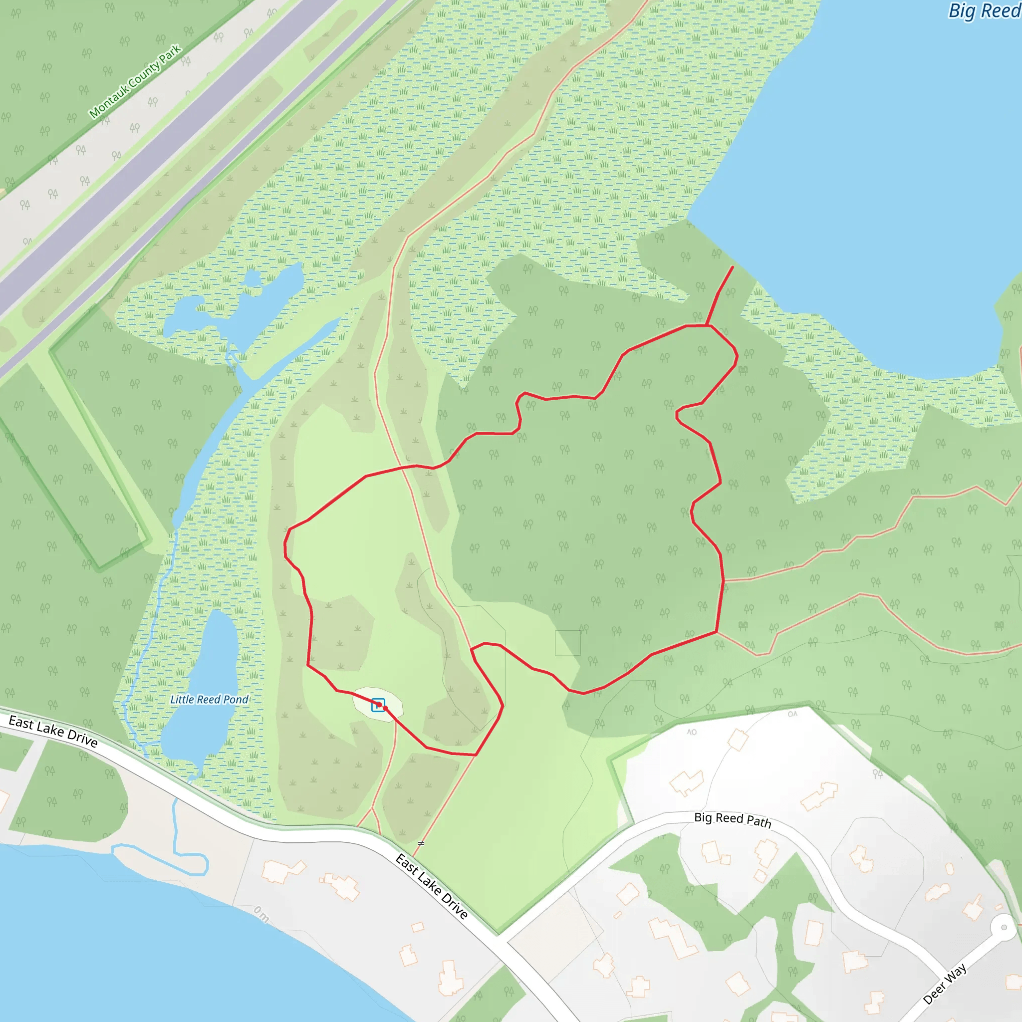 Loop around Reed Ponds mobile static map