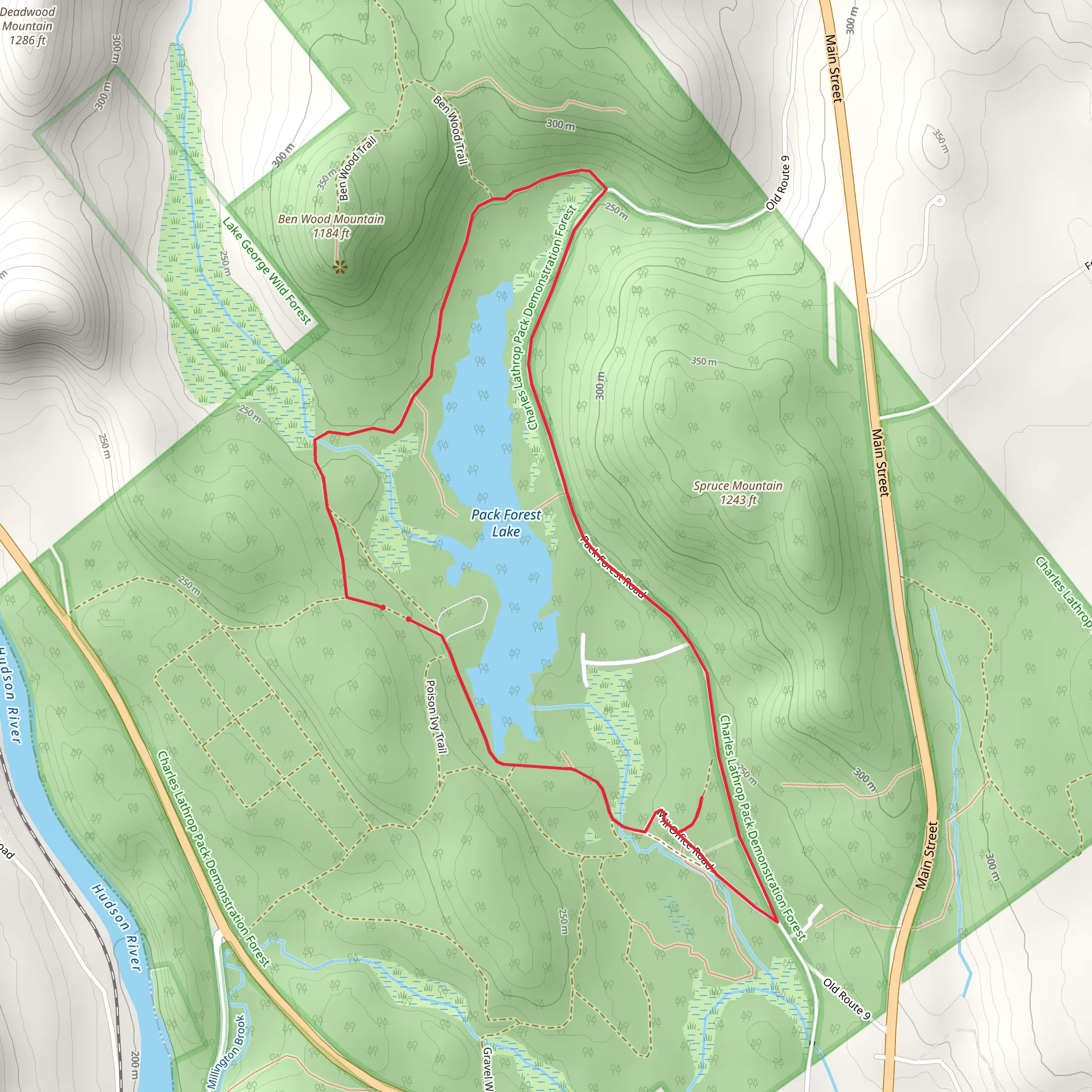 Pack Forest Lake Loop mobile static map