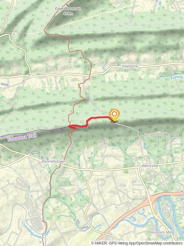 Darlington Trail in Blue Mountain area mobile static map