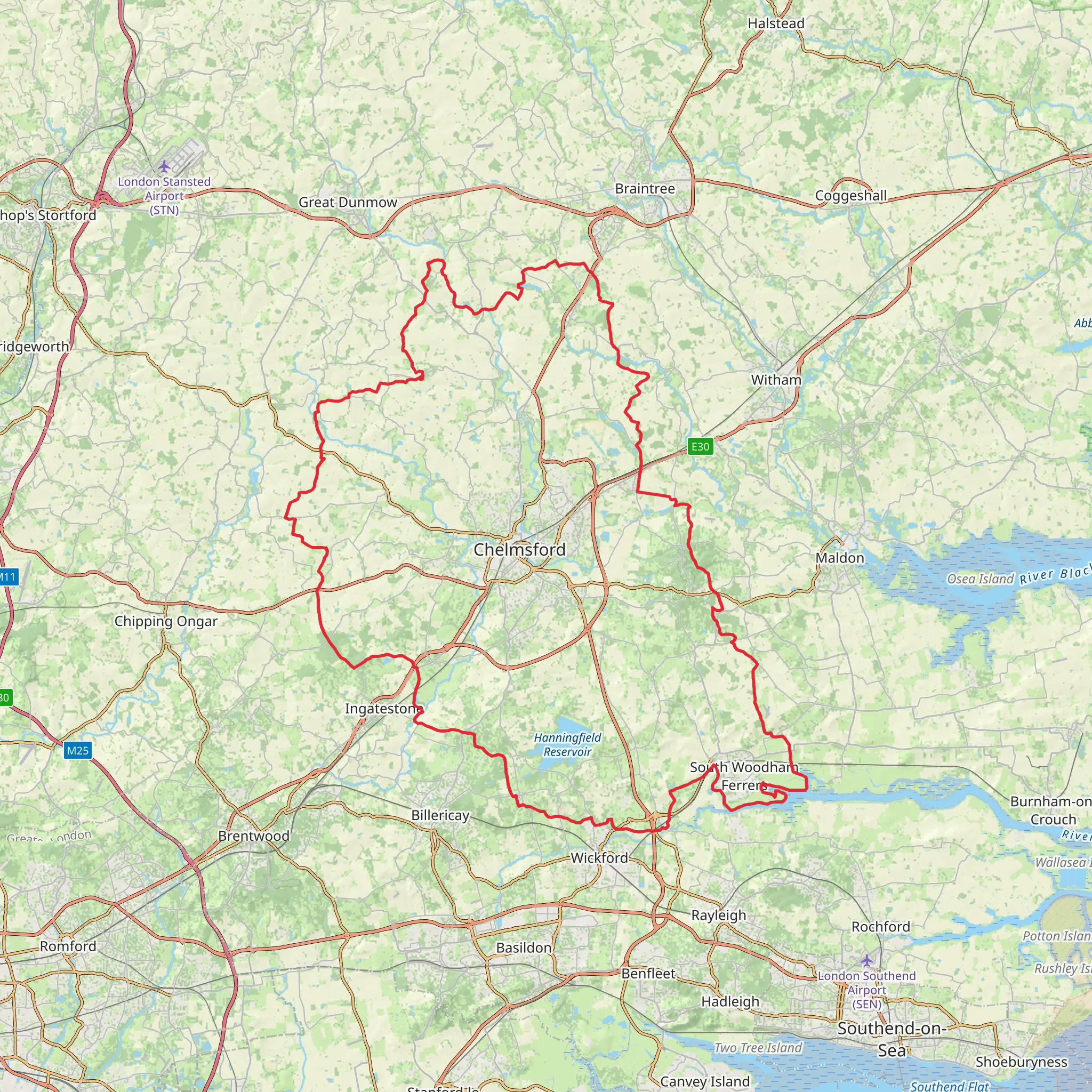 Chelmsford Ring Trail mobile static map
