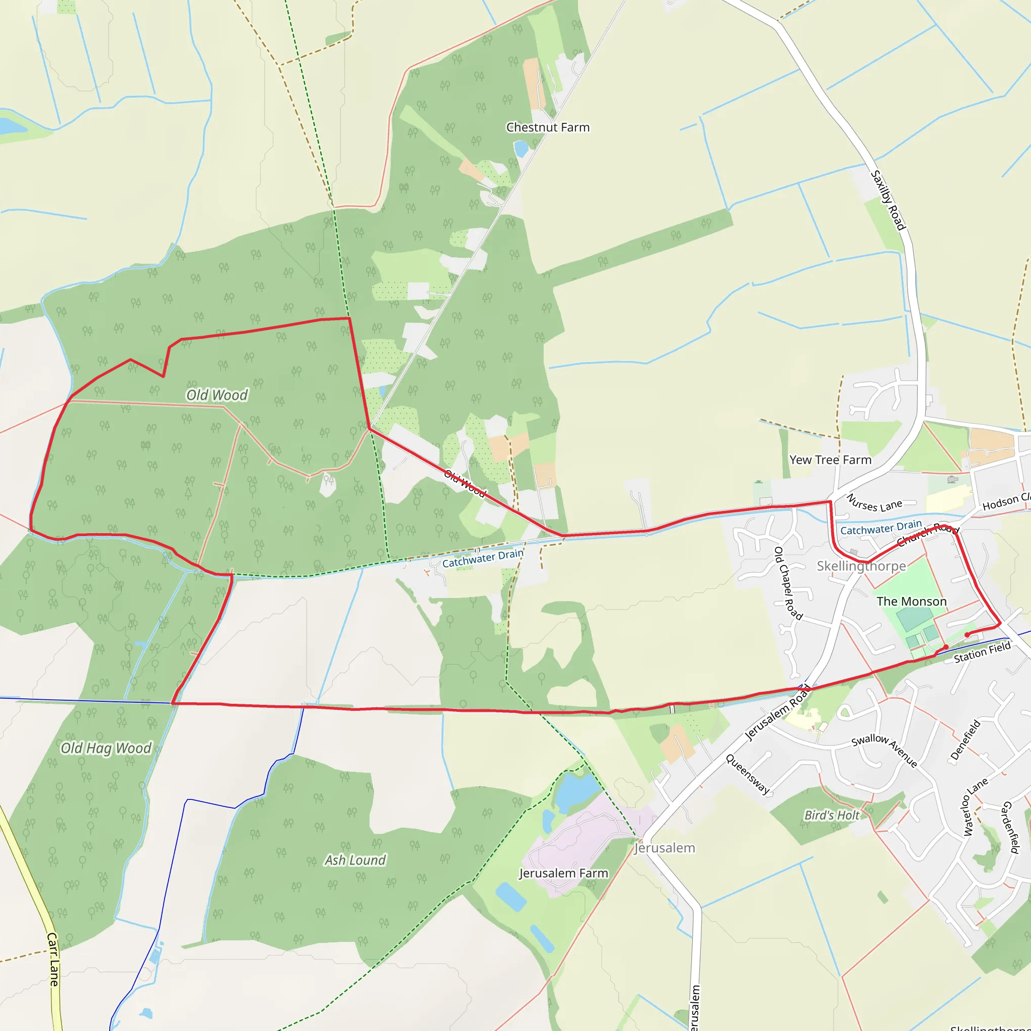 Skellingthorpe Circular Walk mobile static map