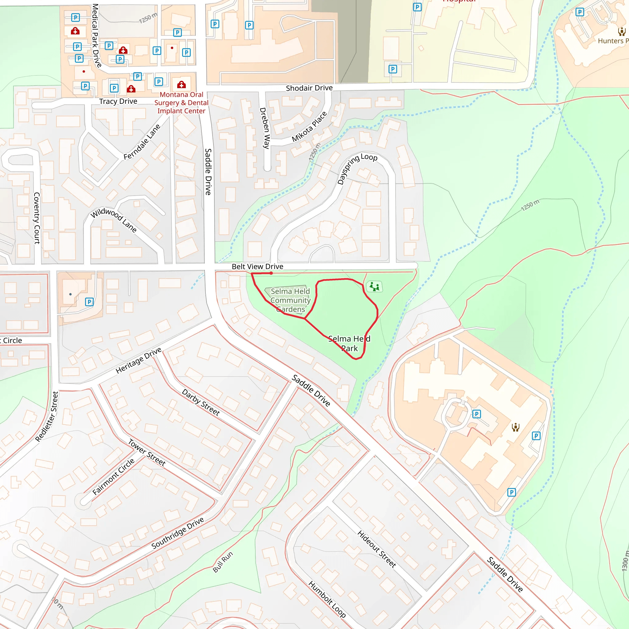 Selma Held Park Loop mobile static map
