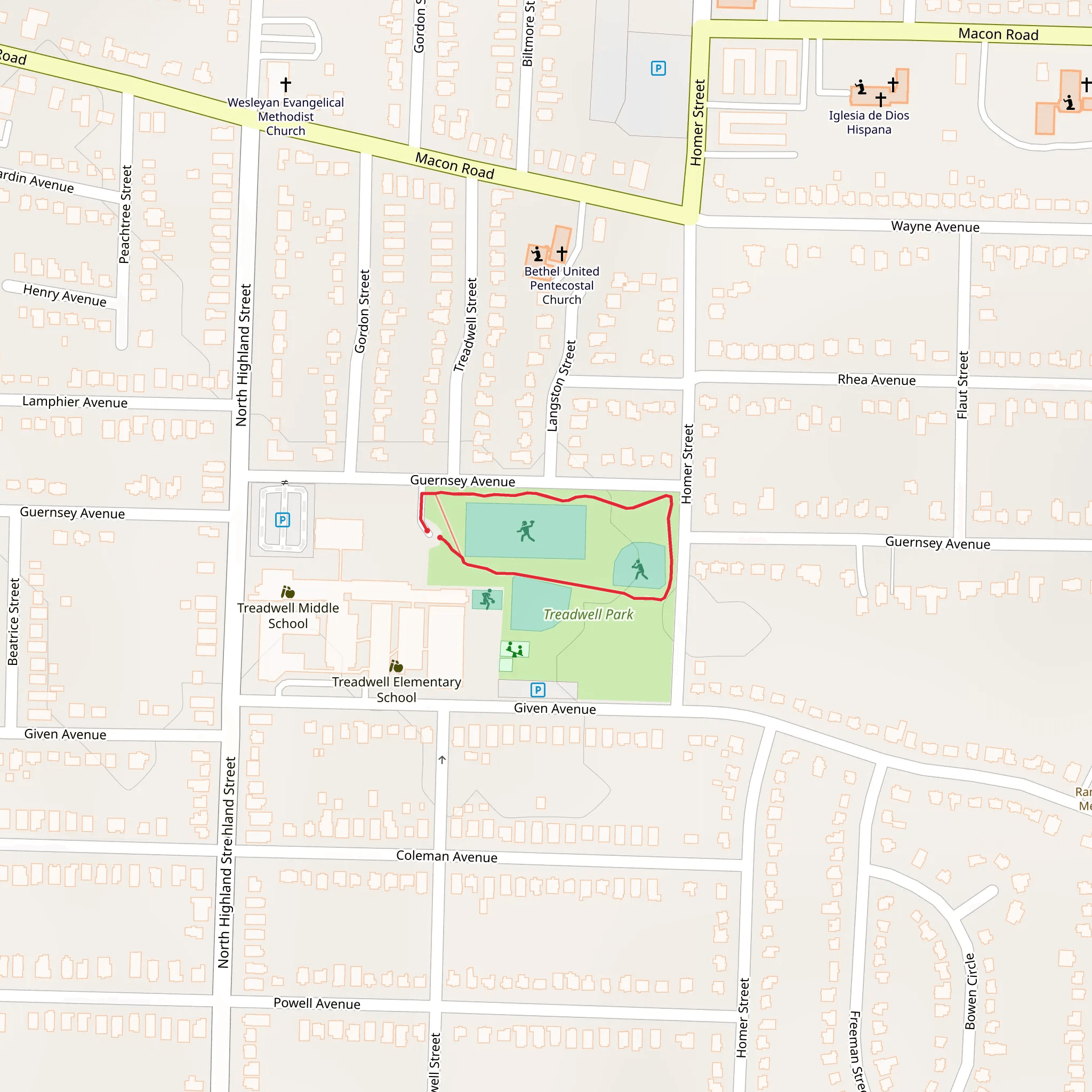Guernsey Avenue Loop mobile static map