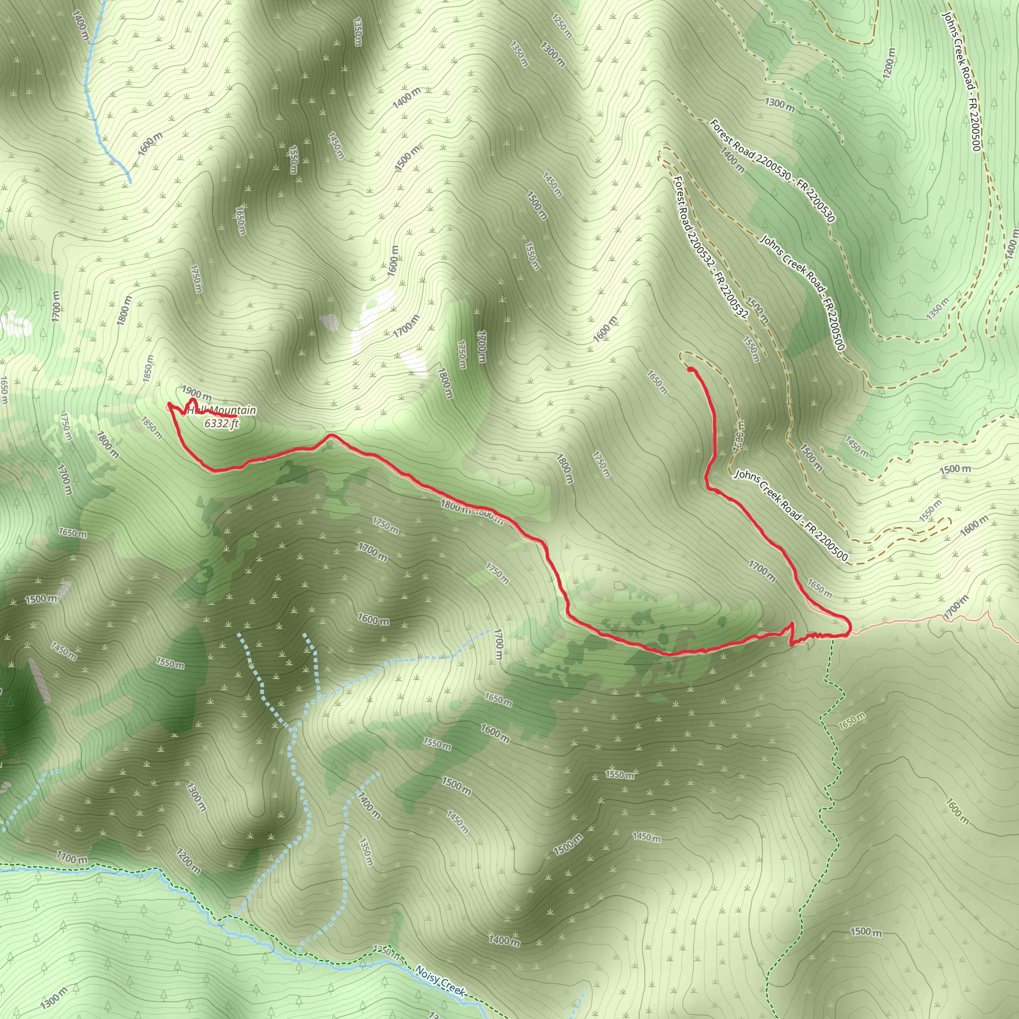 Hall Mountain Trail mobile static map