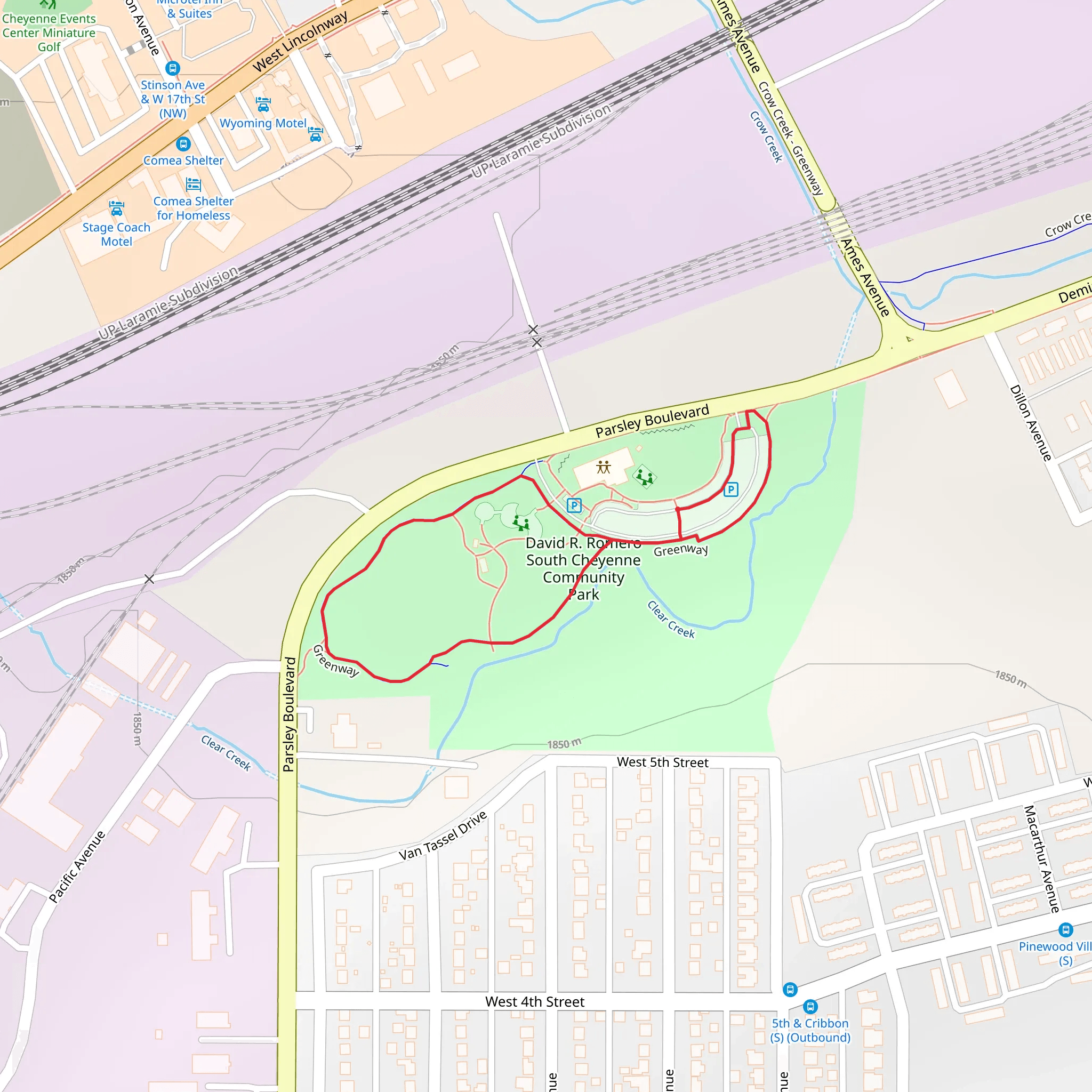 David R Romero South Cheyenne Community Park Loop mobile static map