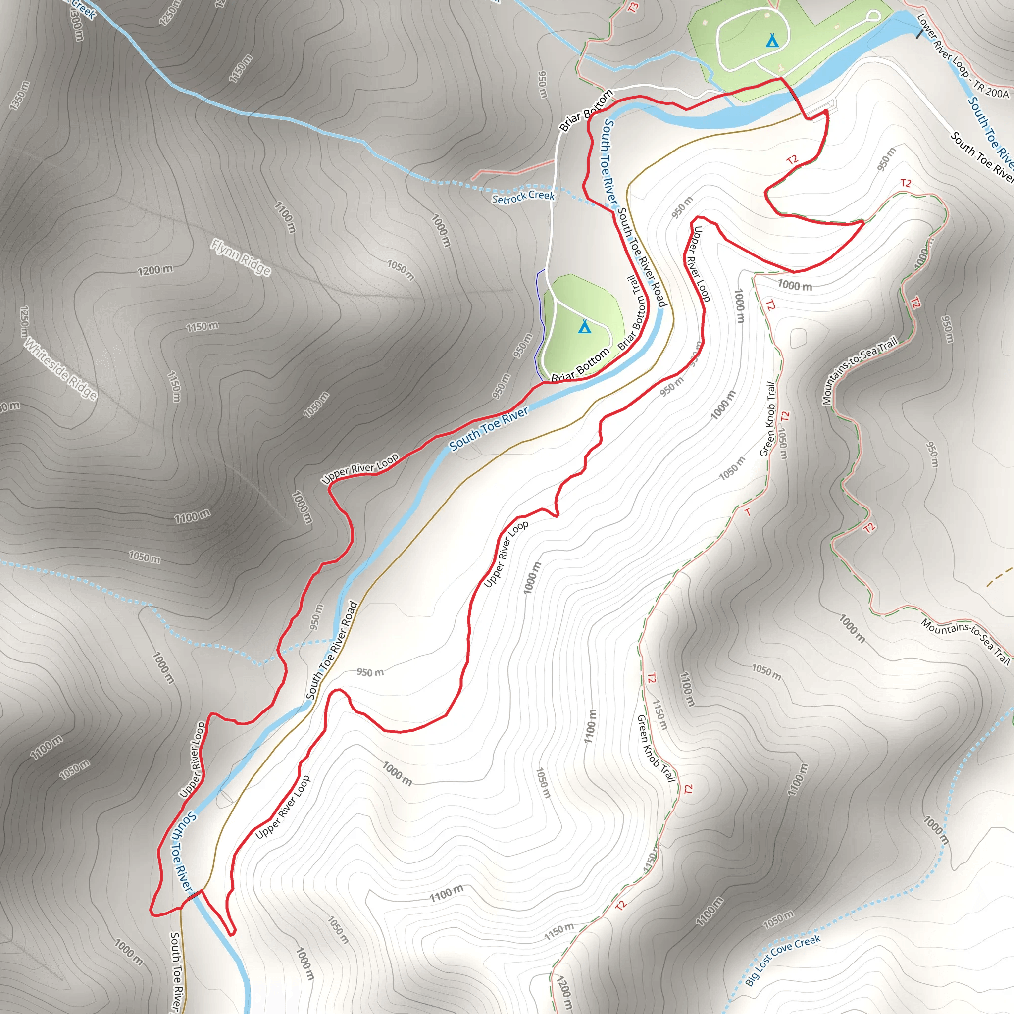 South Toe River - Upper River Loop mobile static map