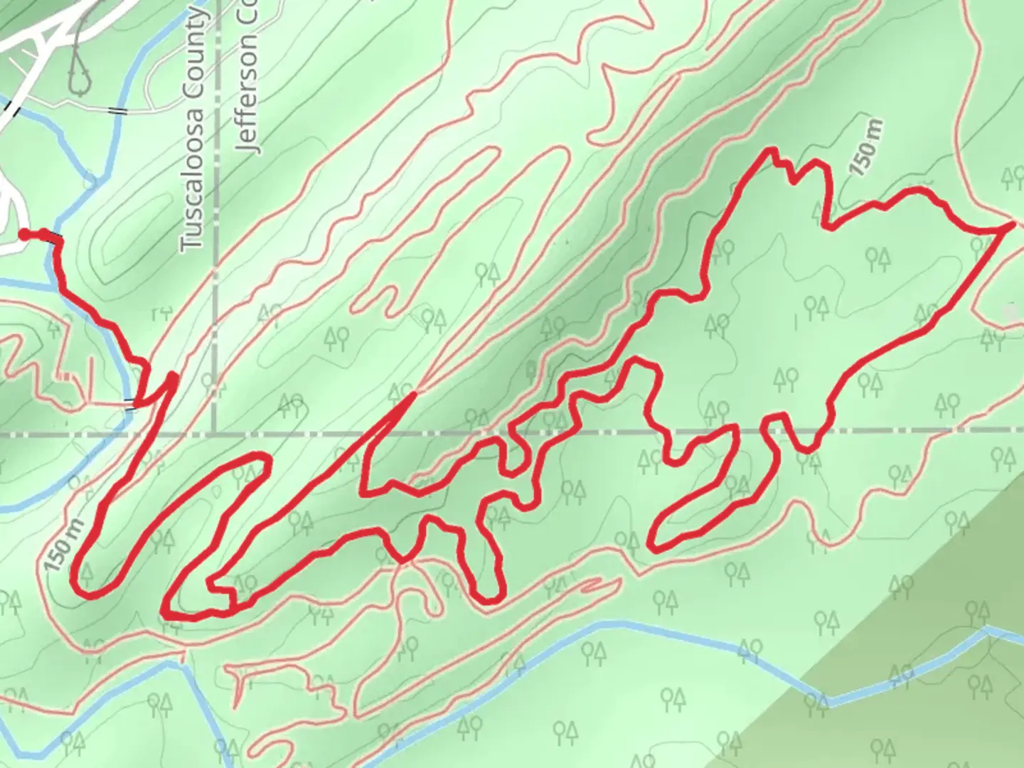 An image depicting the trail Iron Runner Loop and its surrounding area.