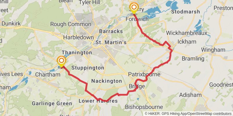 Canterbury Outer Ring Trail stage 2 Map