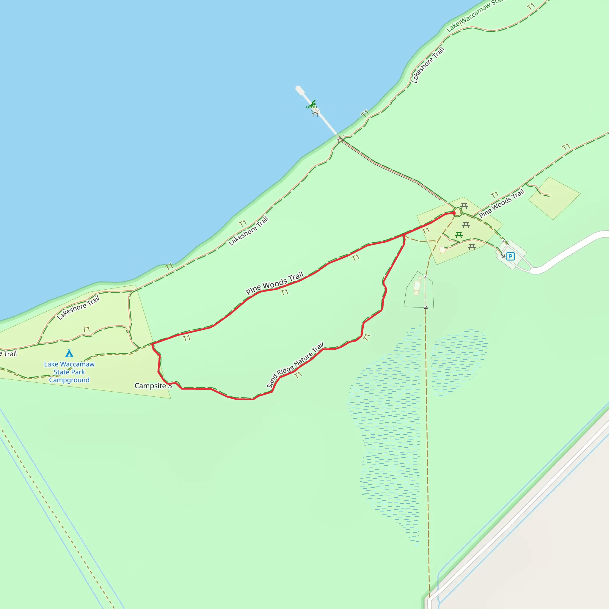 Sand Ridge Nature Loop Trail mobile static map