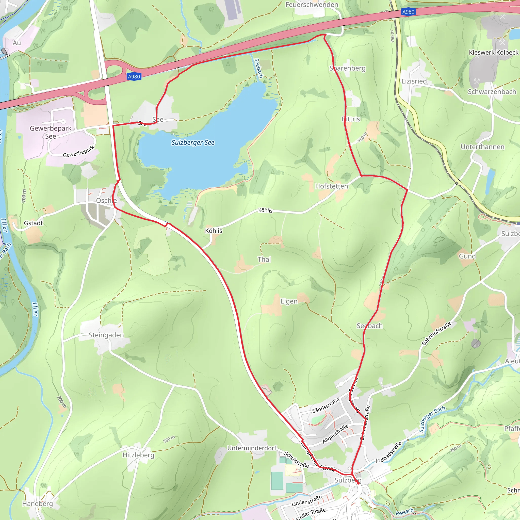 Sulzberger See via Sulzberg mobile static map