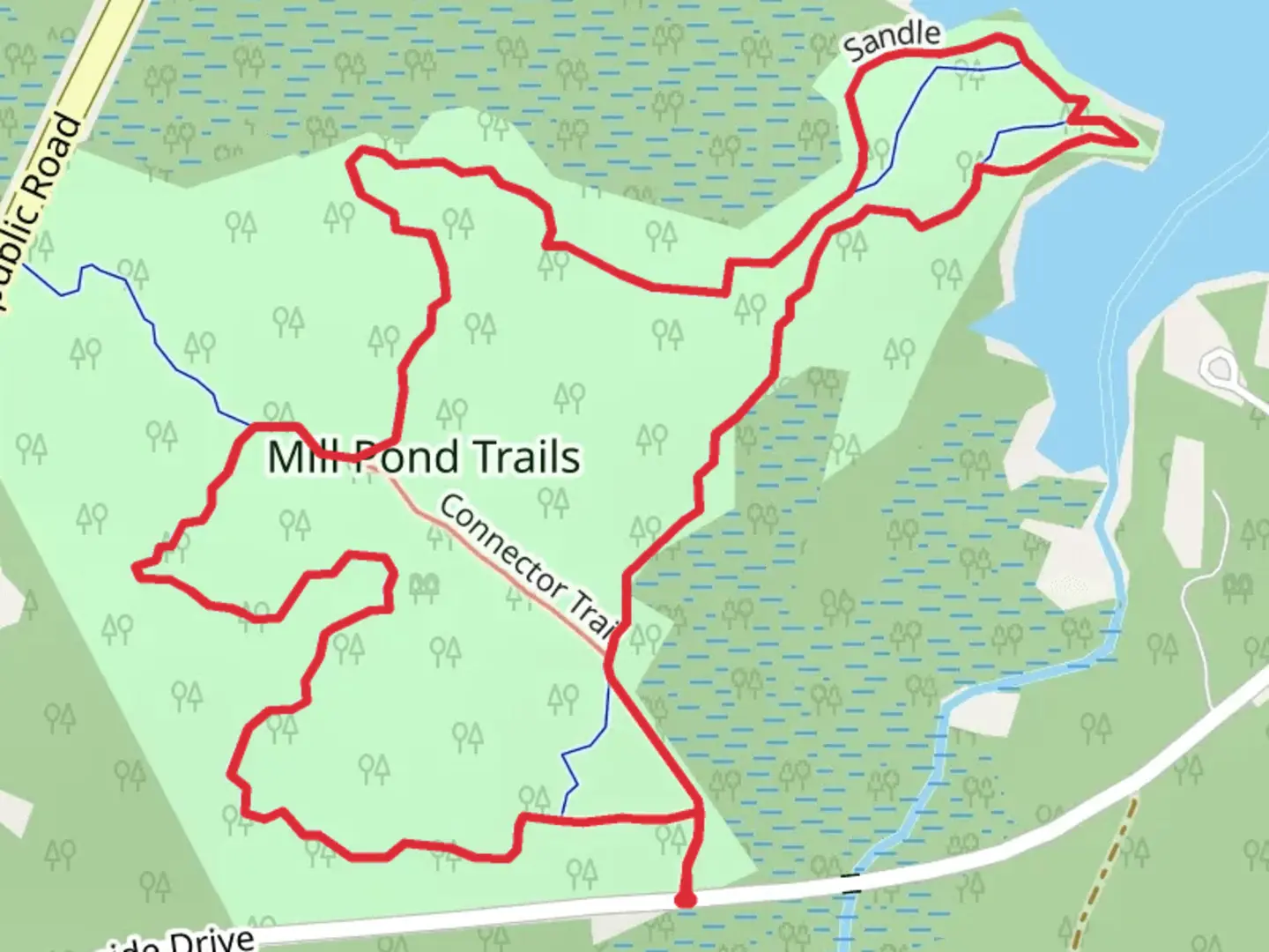 An image depicting the trail Sandle and Lower Point Trail Loop and its surrounding area.