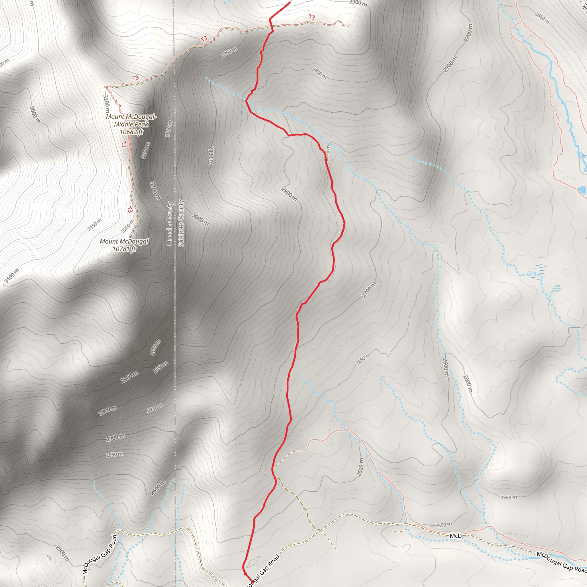 Wyoming Range Trail - Section K mobile static map