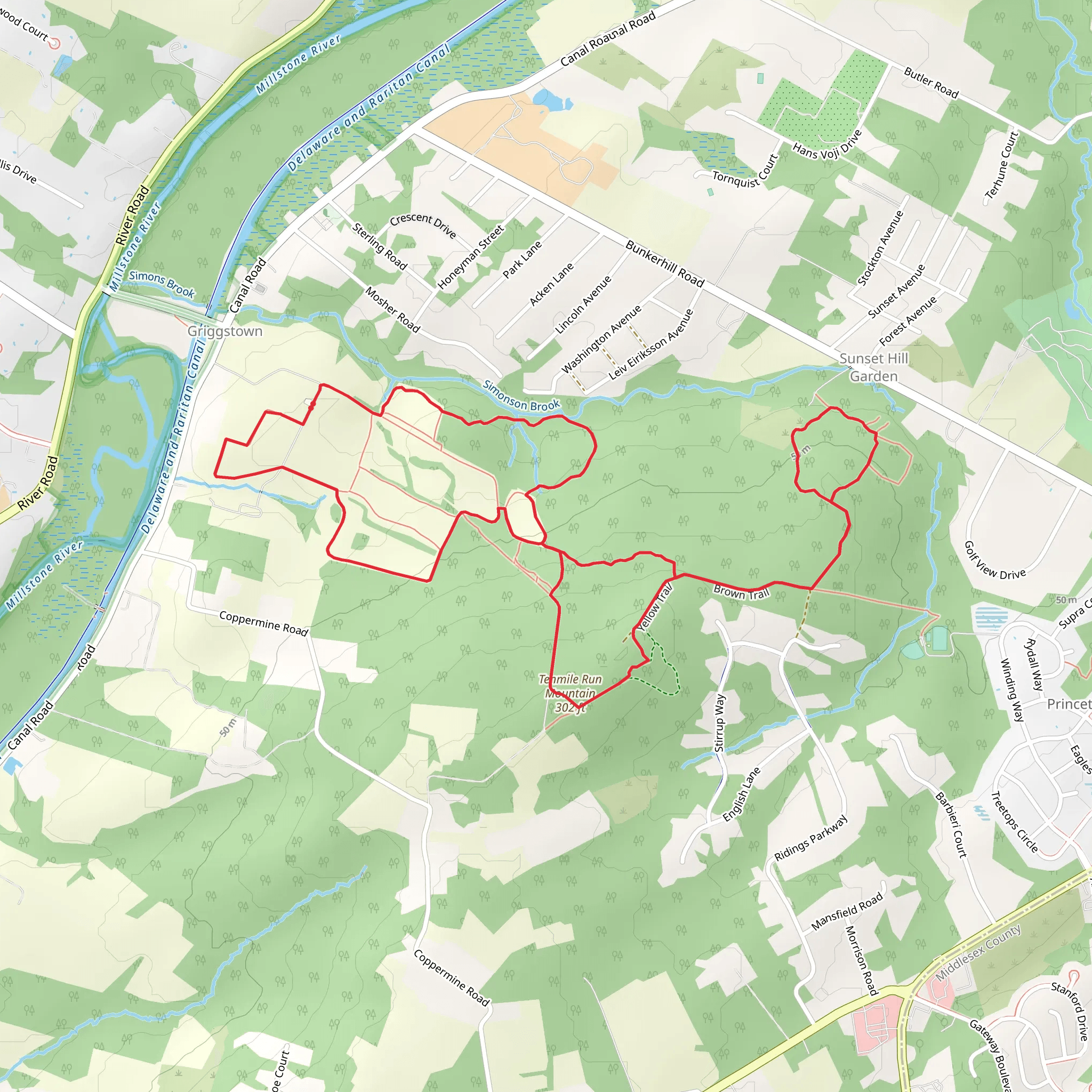 Red, Blue and Tenmile Run Mountain Loop Trail mobile static map
