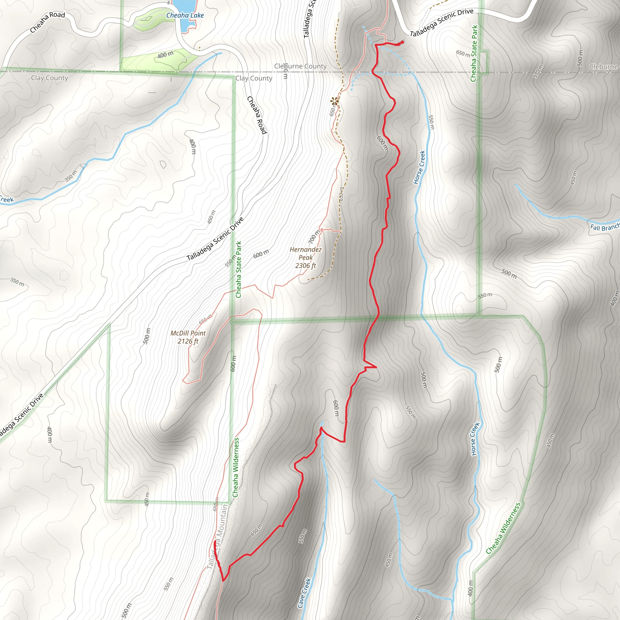 Cave Creek Trail Out and Back mobile static map