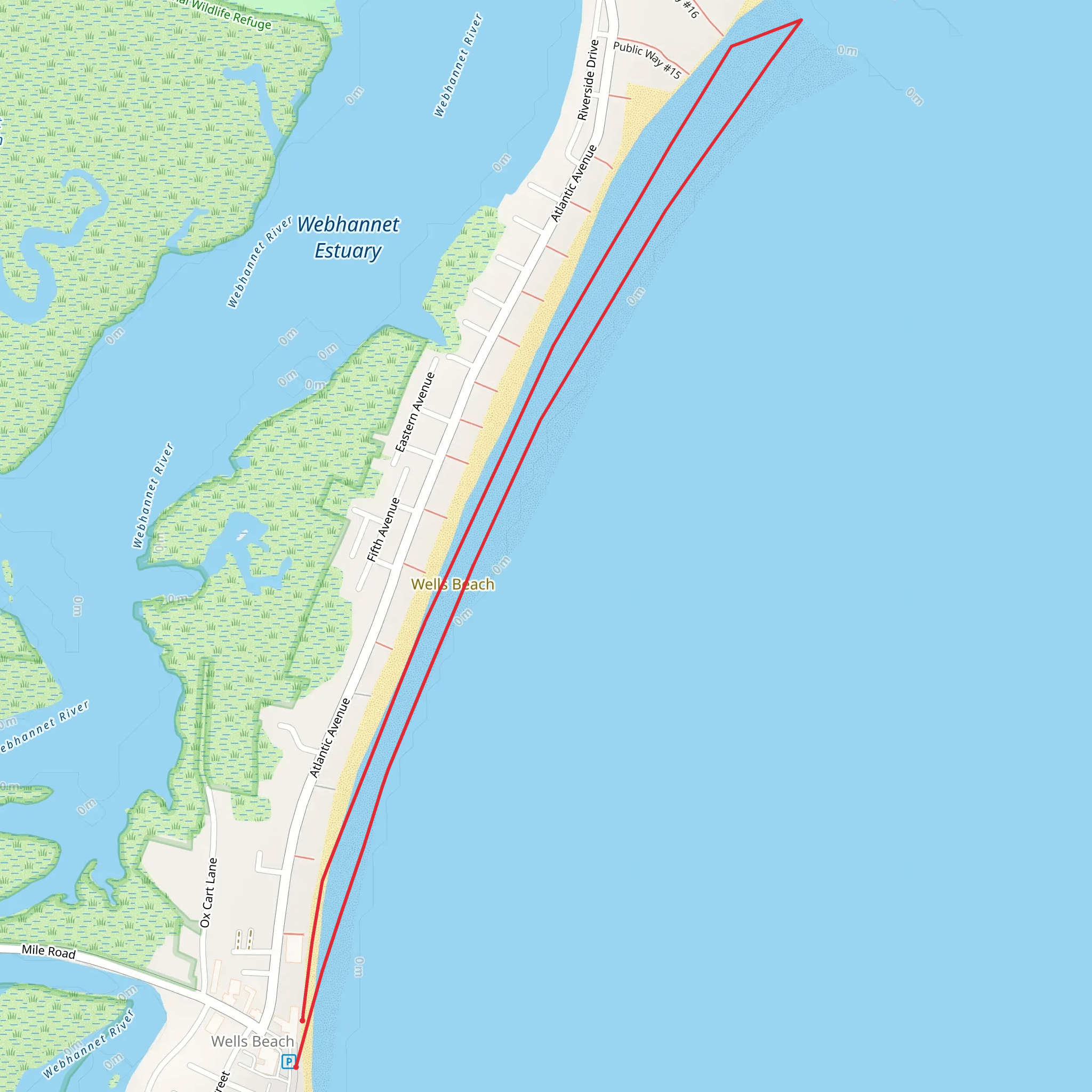 Wells Beach mobile static map