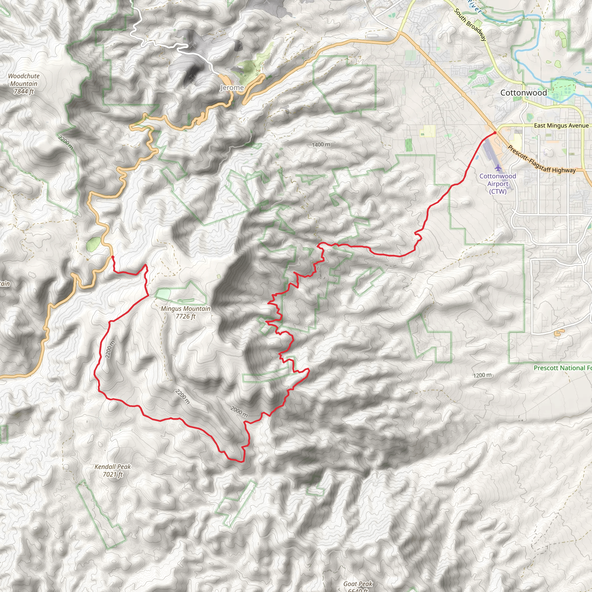 Prescott National Forest Walk mobile static map