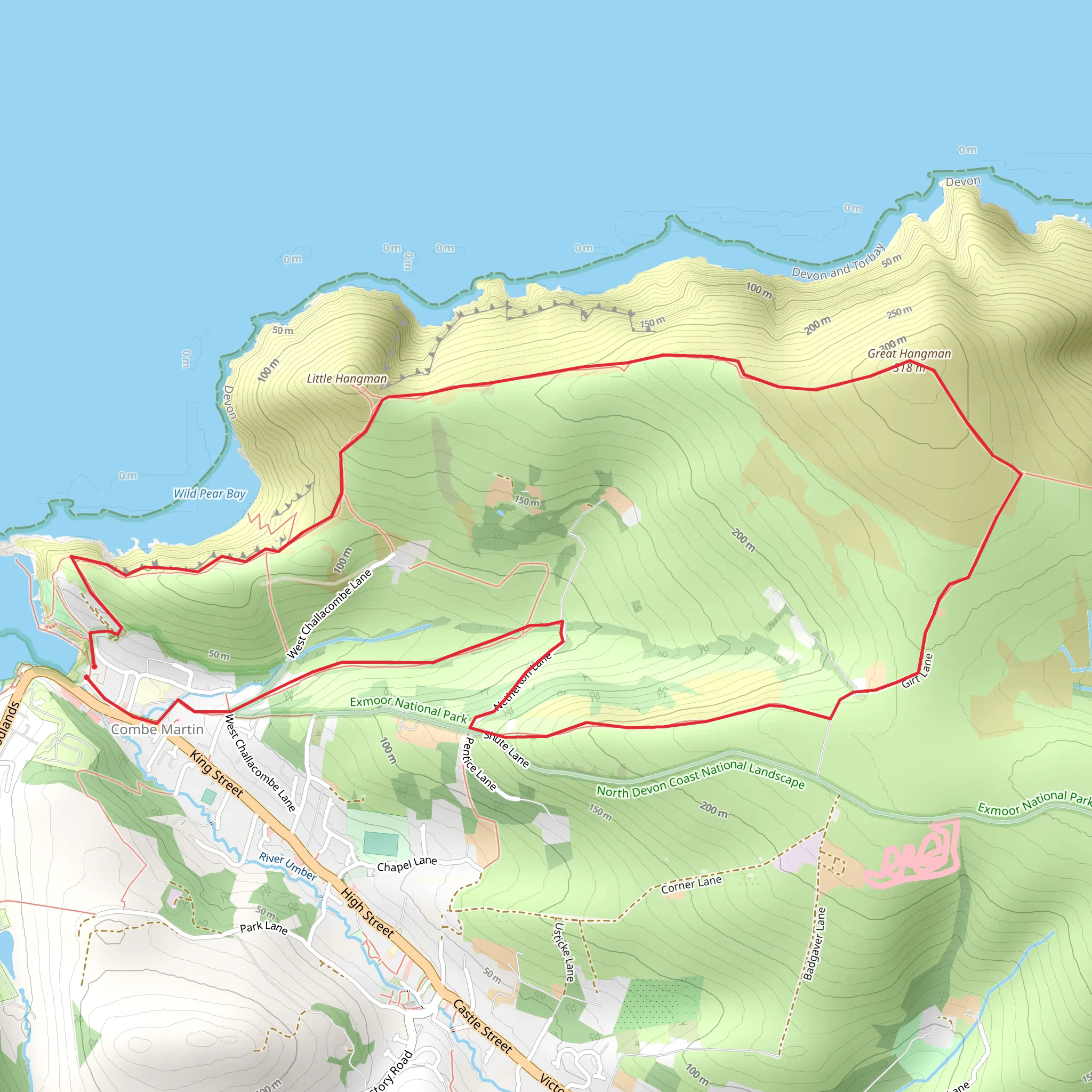 The Hangman Hills Walk mobile static map