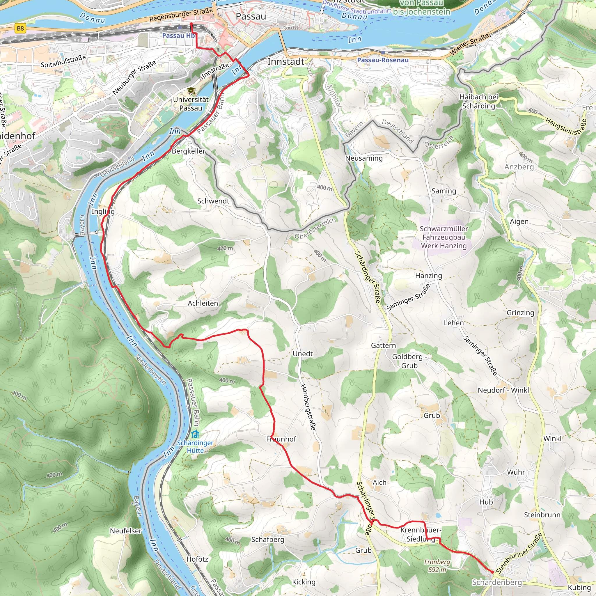 Schardenberg - Passau mobile static map