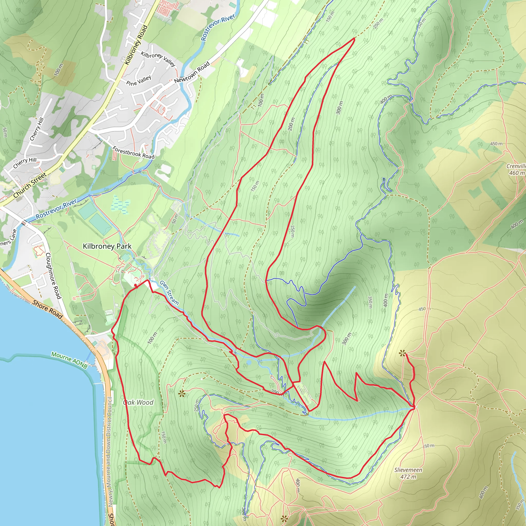 Rostrevor Forest Loop mobile static map