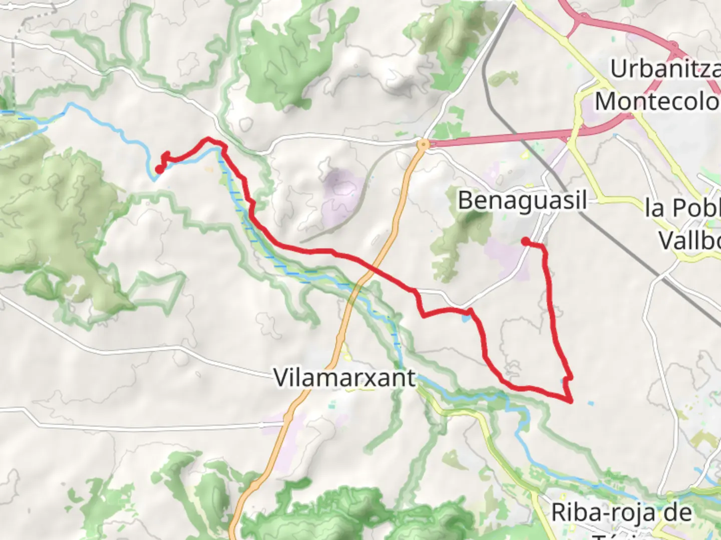 An image depicting the trail Massos i Molins PR CV 301 and its surrounding area.